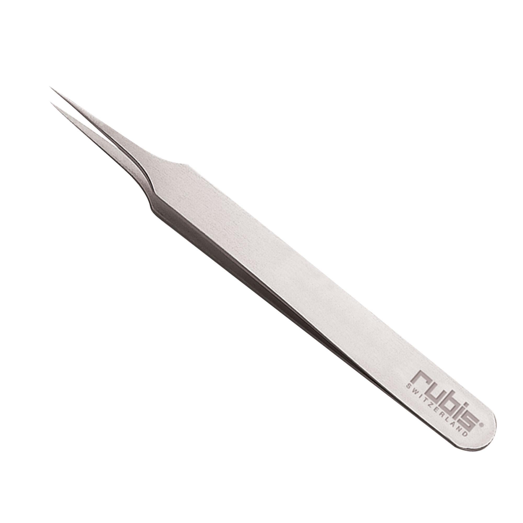 Stainless Steel 3.75-Inch Rubis Needle Nose Tweezers for Delicate Tasks