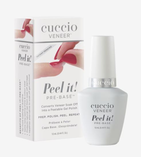 Cuccio Veneer Peel It Pre - Base Coat Gel Polish, 13 ml Bottle for Long - lasting Manicure