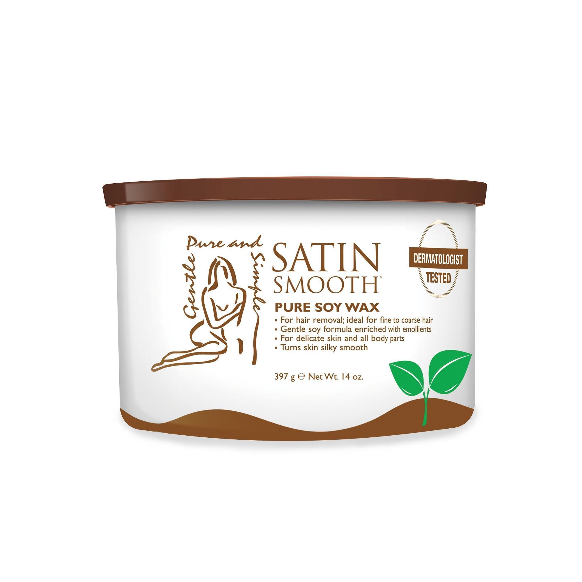 14 oz Pure Soy Satin Smooth Soft Wax for Effective Hair Removal