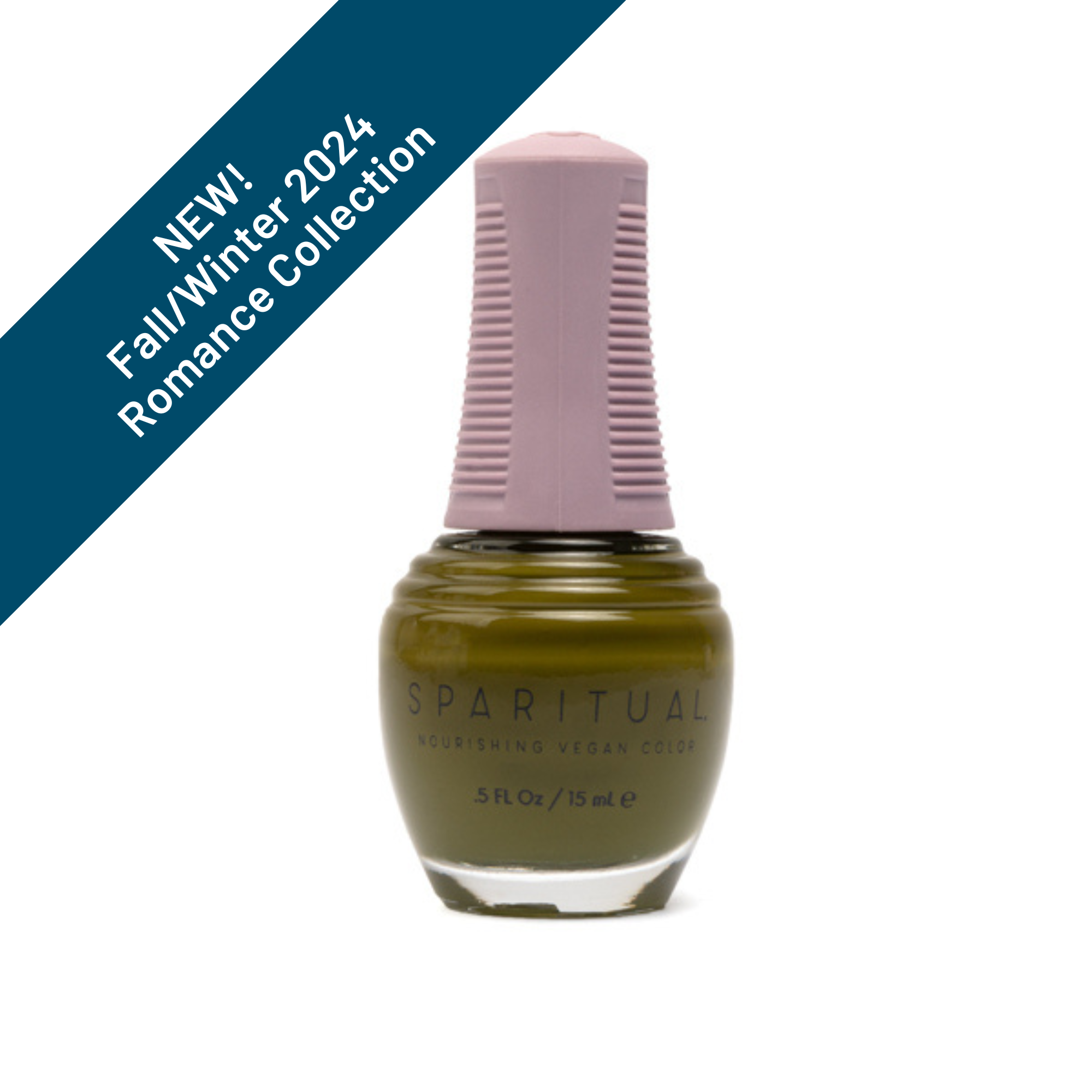SpaRitual Nourishing Vegan Nail Polish Color, Dwell In Possibility, Olive Crème, 0.5 Fluid Ounce