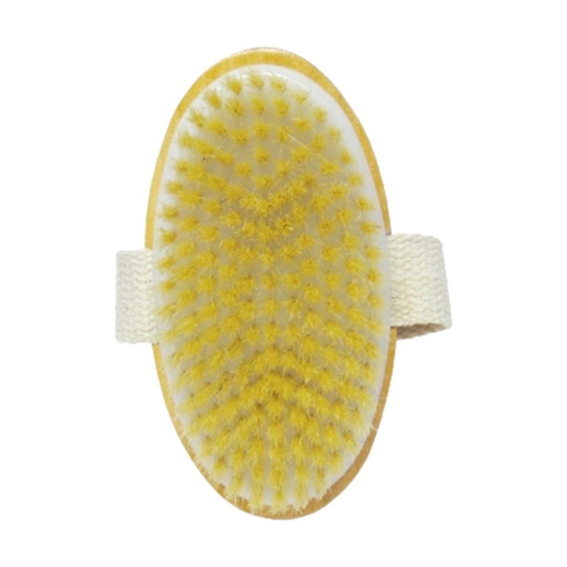Exquisite Natural Bristle Body Brush with Sturdy Canvas Handle