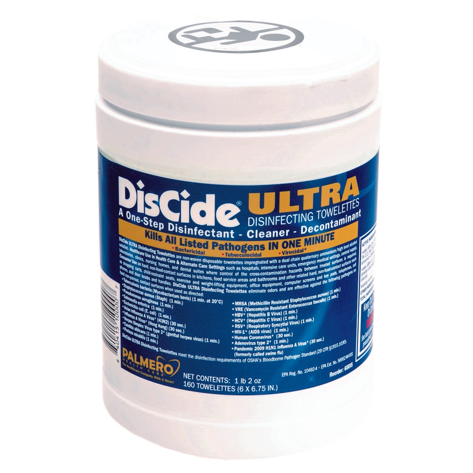 DisCide Ultra Disinfectant Towelettes, Pack of 160 Count