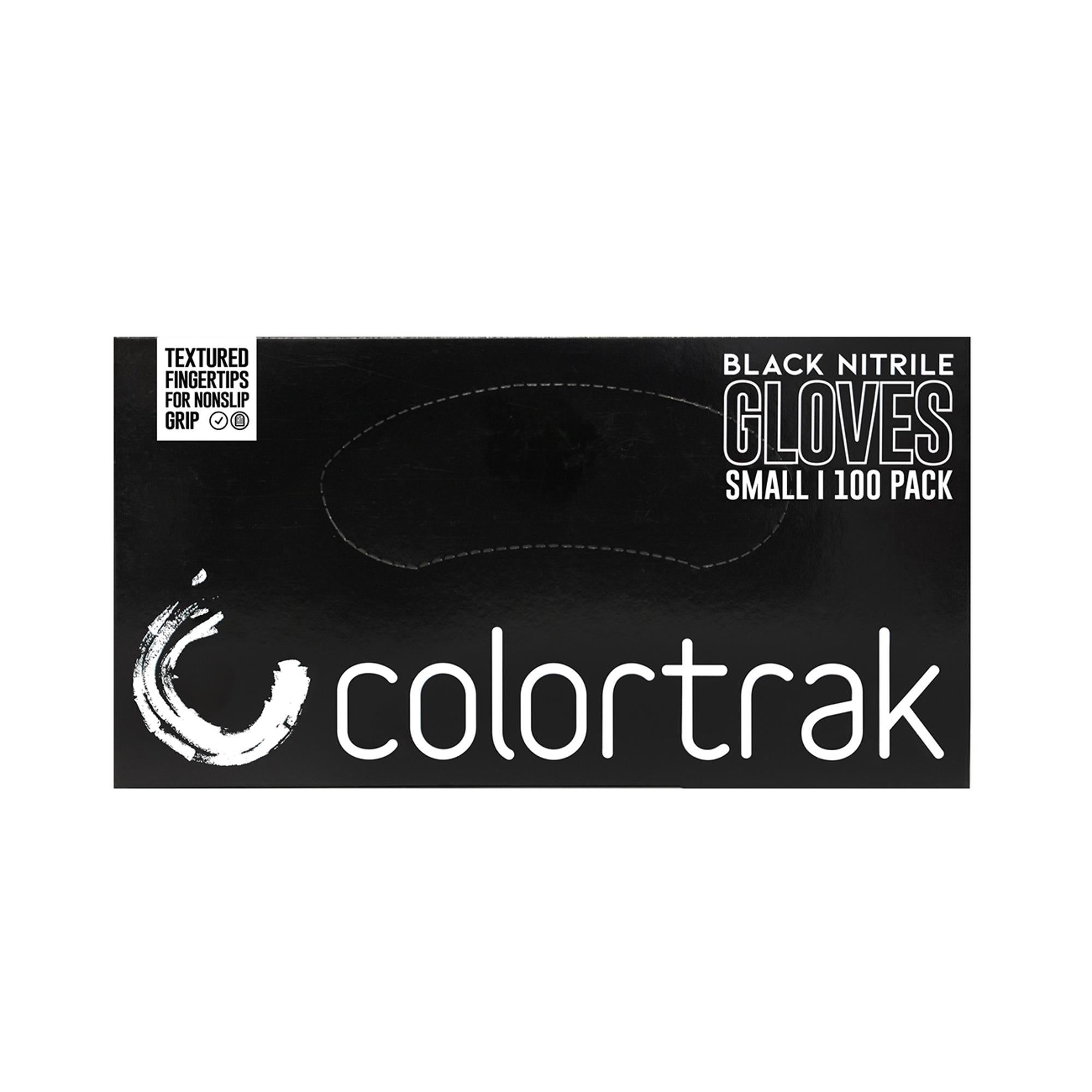 Colortrak Midnight Black Nitrile Gloves, 100 Count, Ideal for Stylists