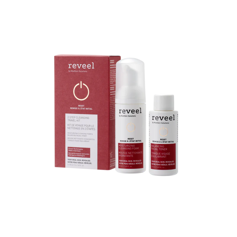 Reveel Two-Step Facial Cleansing Travel Set for Intensive Skin Care