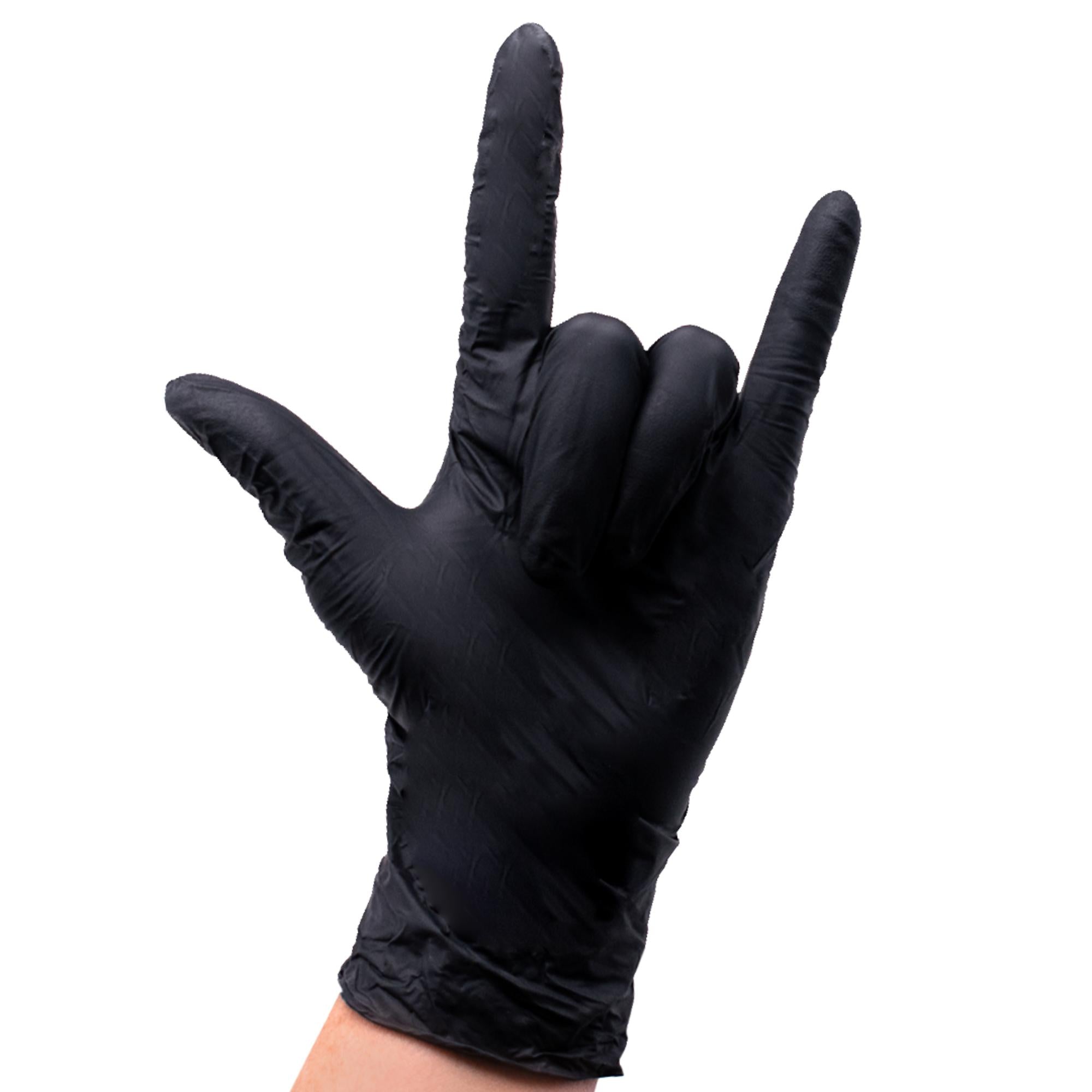 Colortrak Midnight Black Nitrile Gloves, 100 Count, Ideal for Stylists