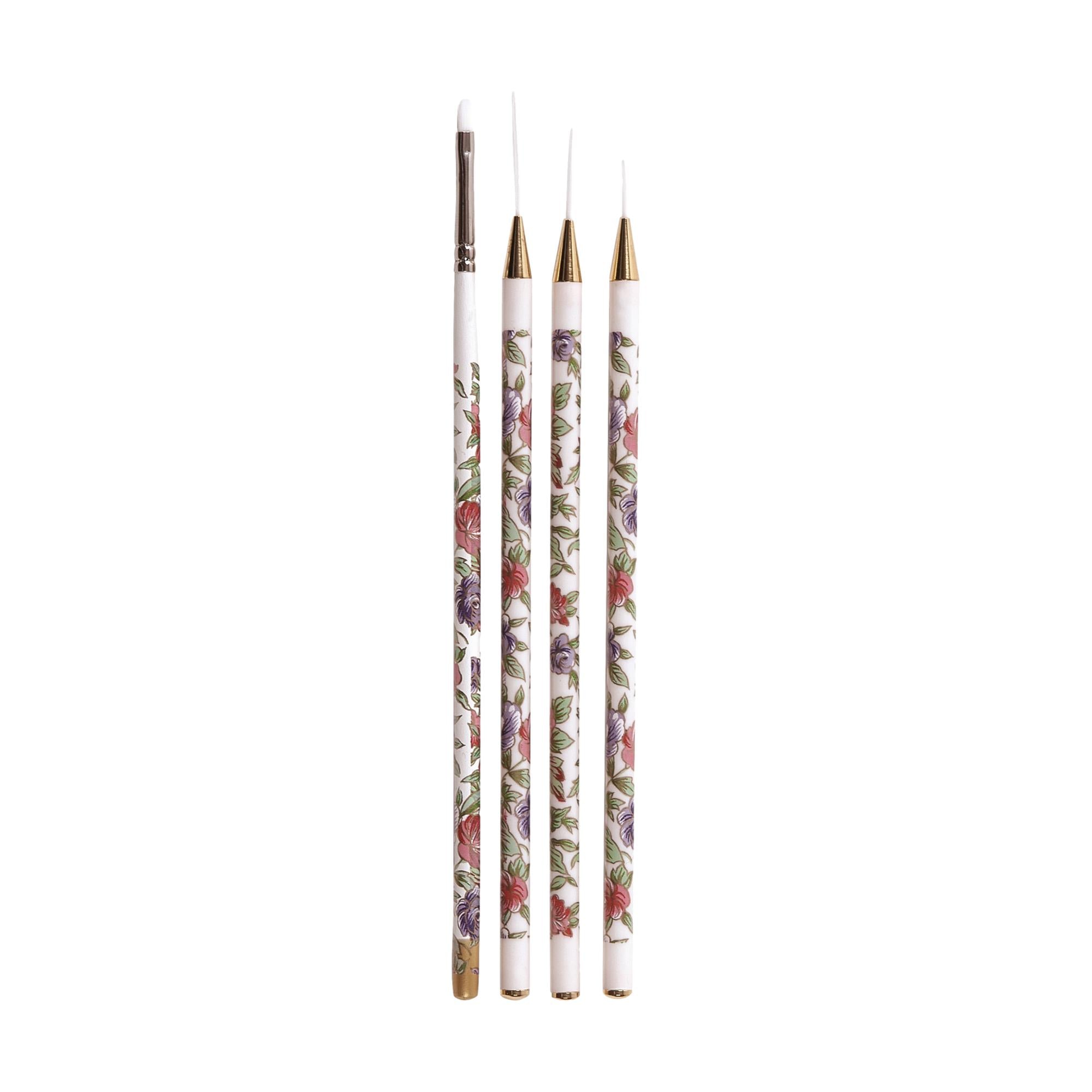 Cuccio Professional 4-Pack Nail Art Brushes for Precise Application