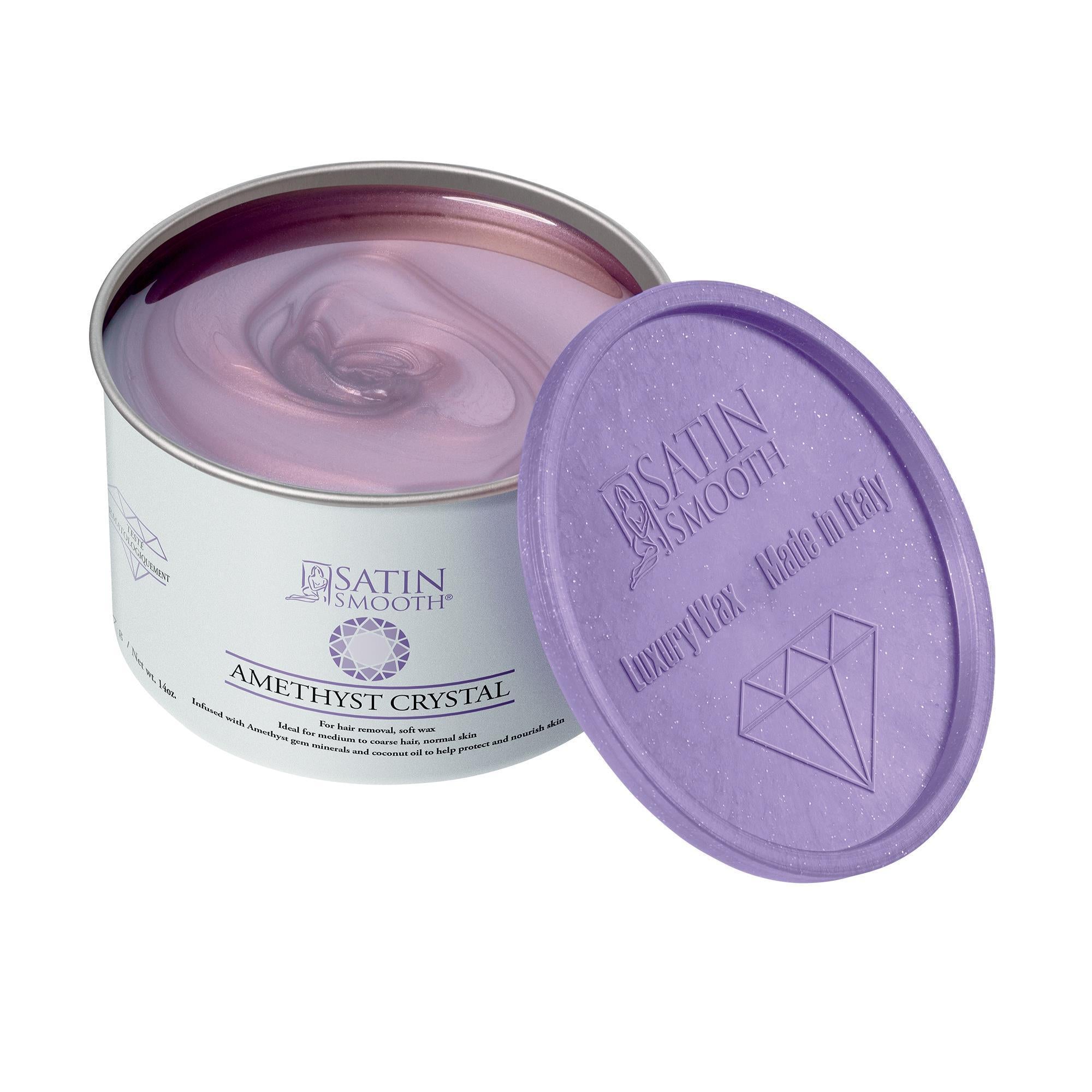 14 oz Satin Smooth Amethyst Crystal Luxury Soft Wax for Hair Removal