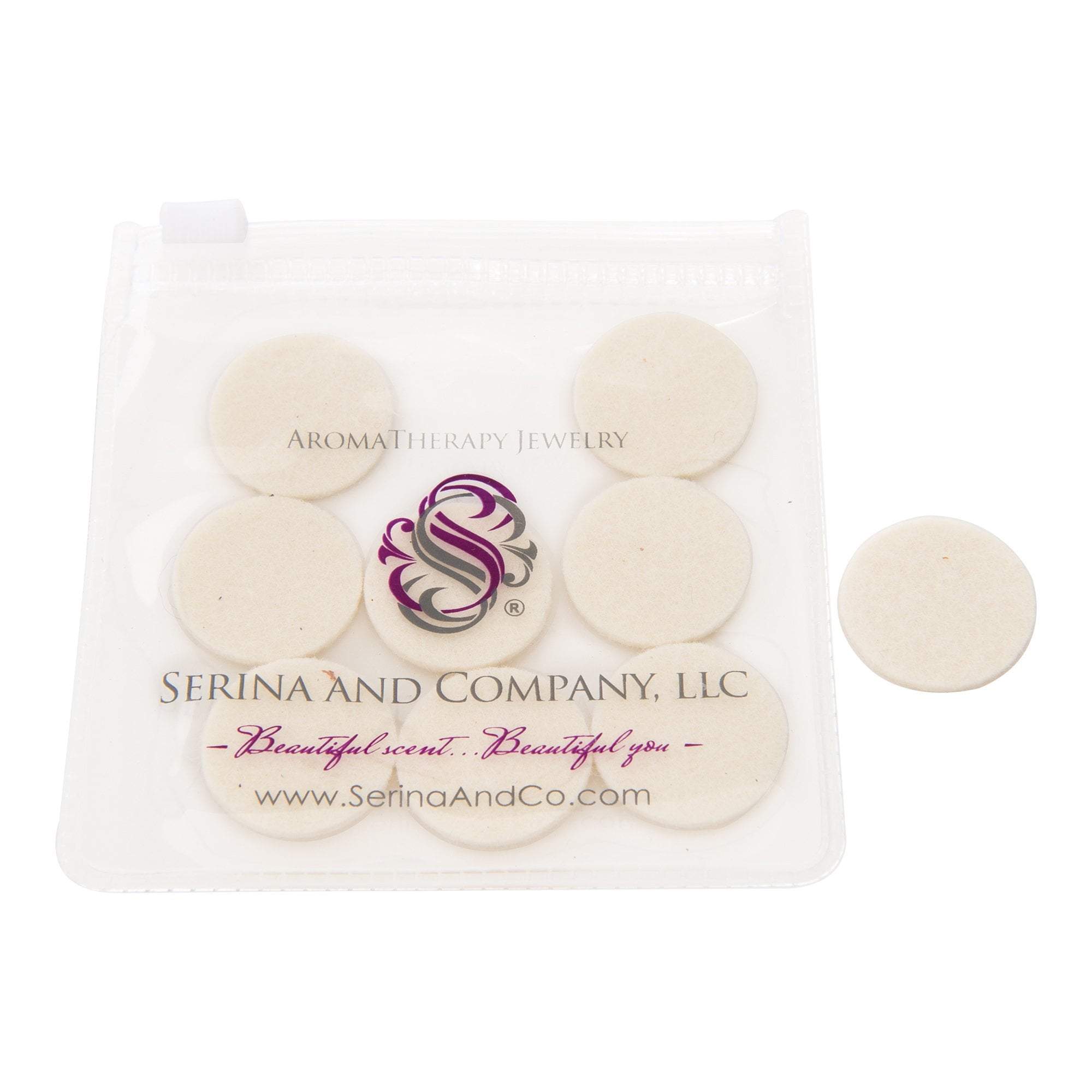 White Round Aromatherapy Jewelry Replacement Pads