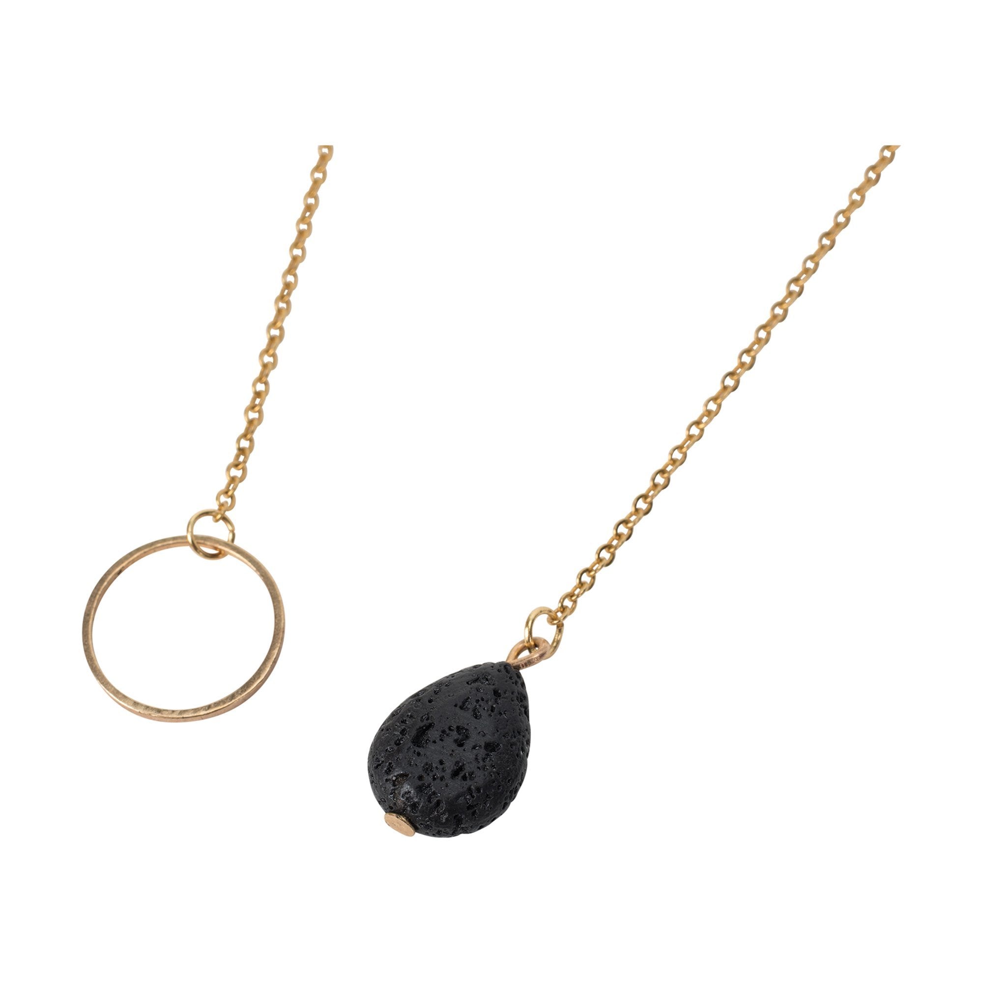 Serina & Company Fashionable Tear Drop Lava Stone Necklace for Essential Oil Diffusion