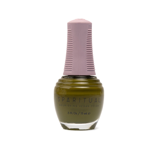 SpaRitual Nourishing Vegan Nail Polish Color, Dwell In Possibility, Olive Crème, 0.5 Fluid Ounce