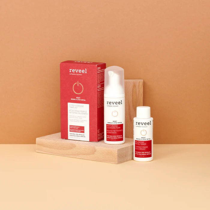 Reveel Two-Step Facial Cleansing Travel Set for Intensive Skin Care