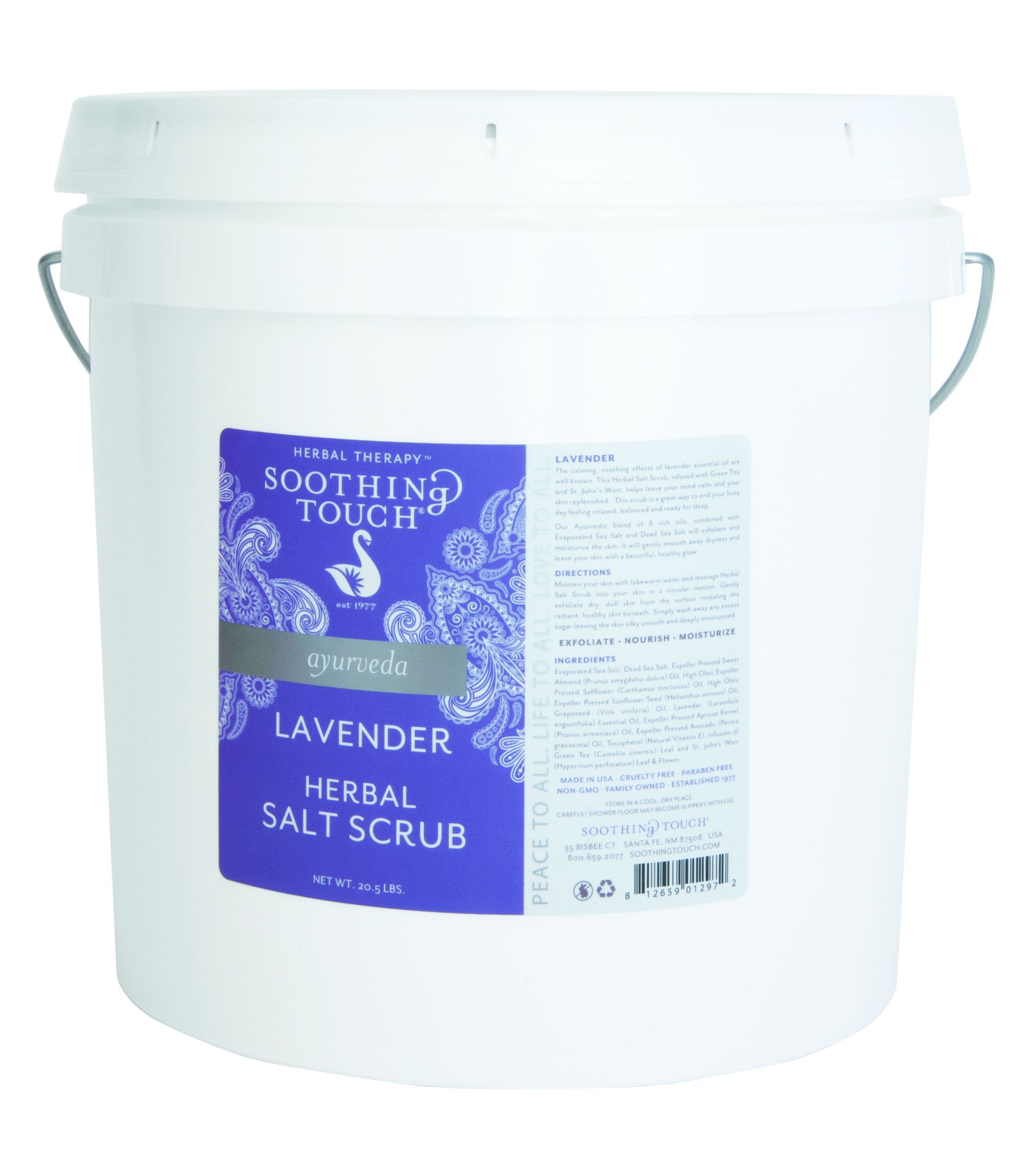 Lavender Aromatic Soothing Touch Herbal Salt Body Scrub for Exfoliation and Moisturization