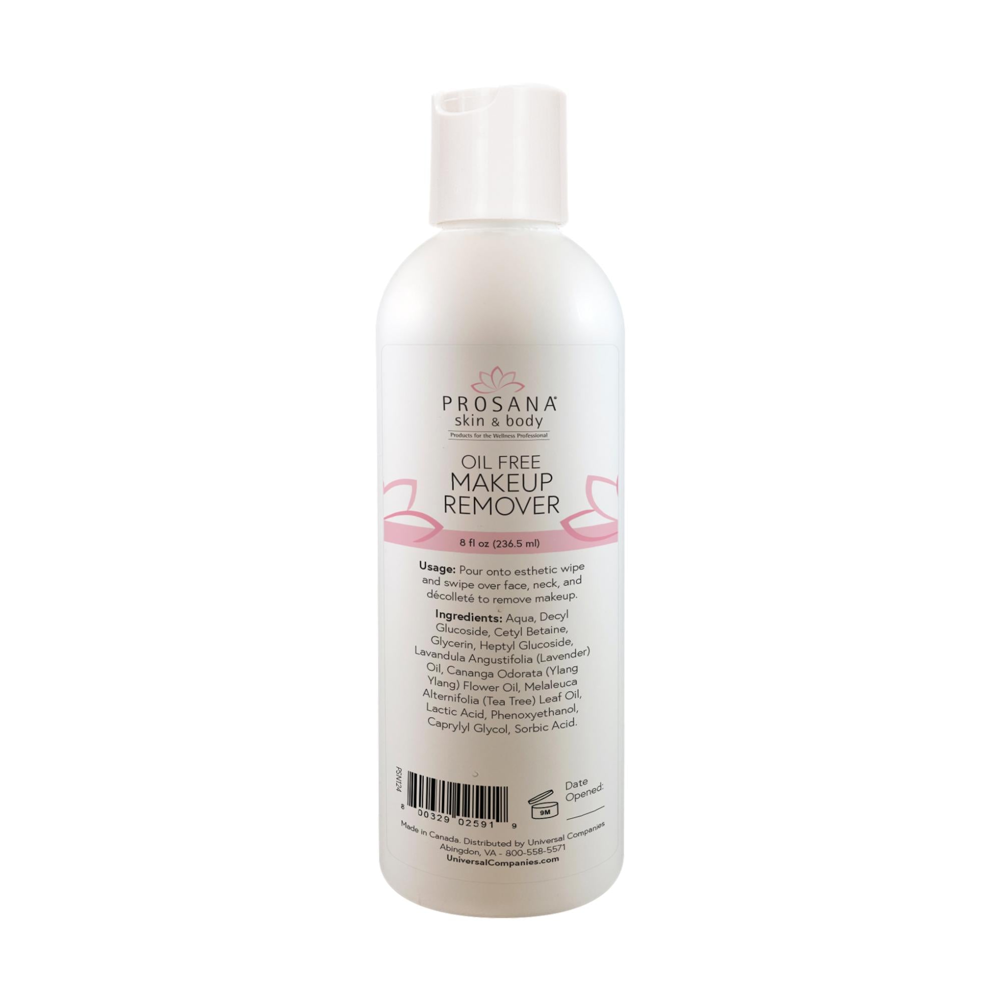 Prosana Professional Oil-Free Makeup Remover Cleanser, 8 Fluid Ounces