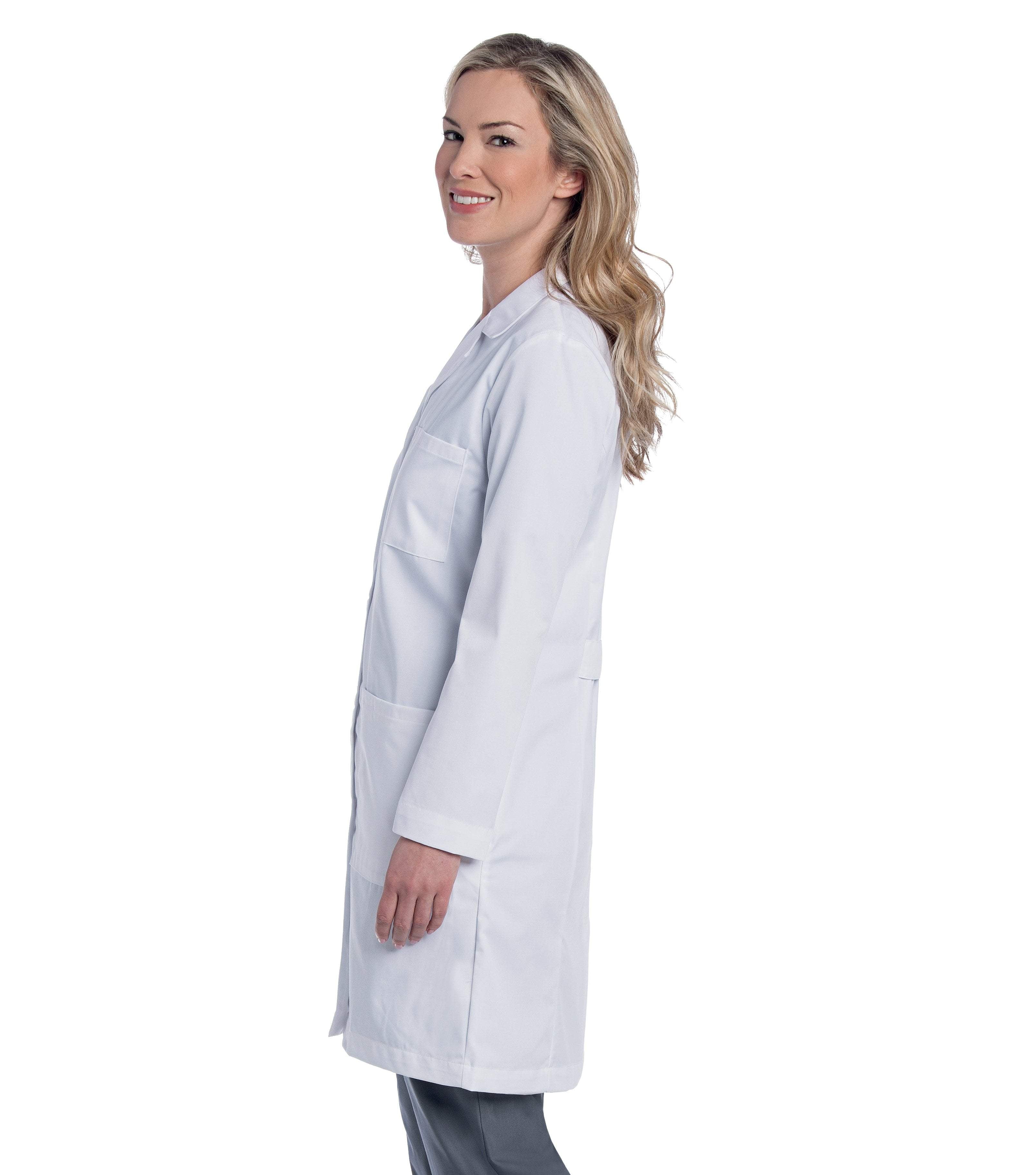 Landau Women's 4-Button Medium-Length Lab Coat