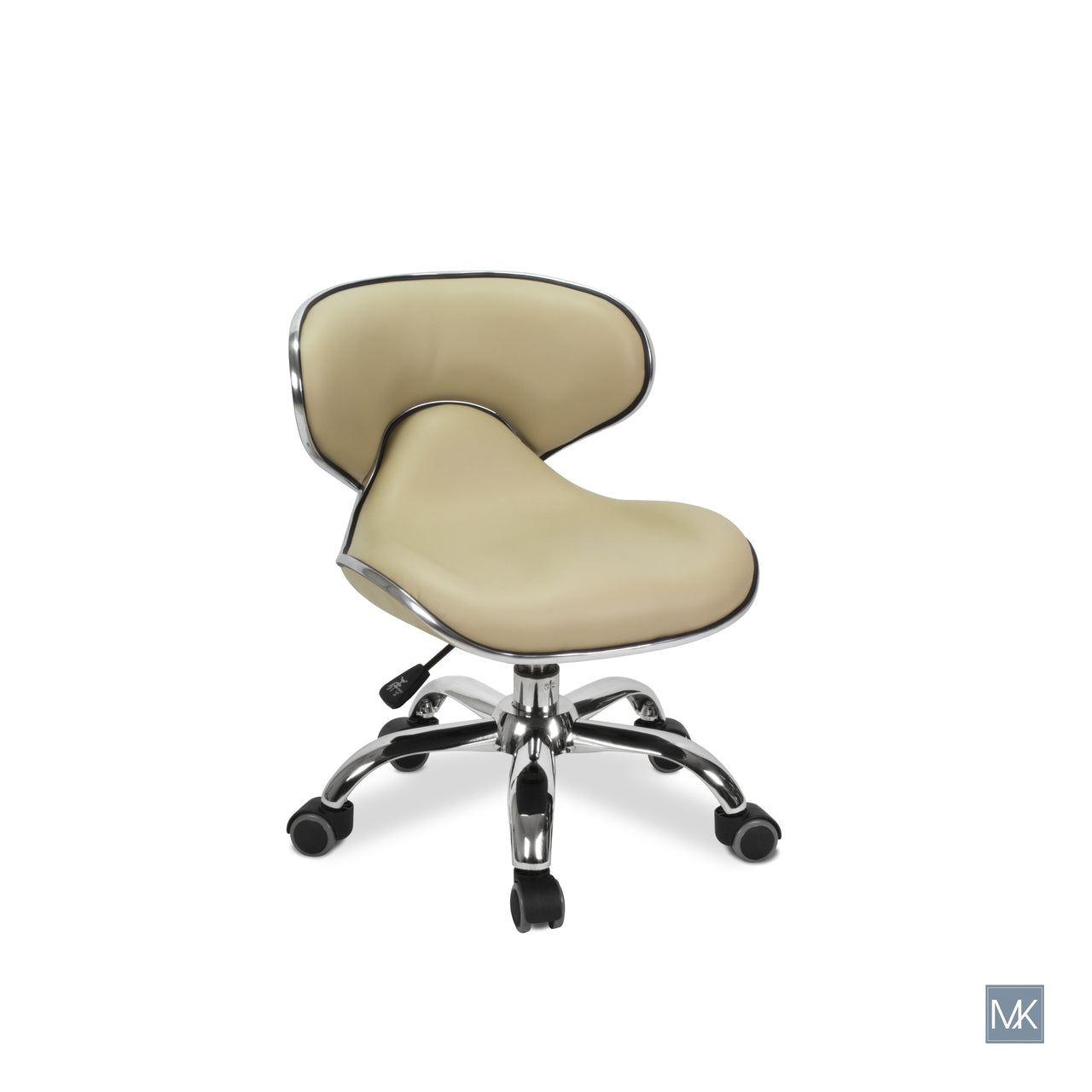 Comfortable Adjustable Umi Pedicure Stool with Chrome Trim and 5 - Star Base