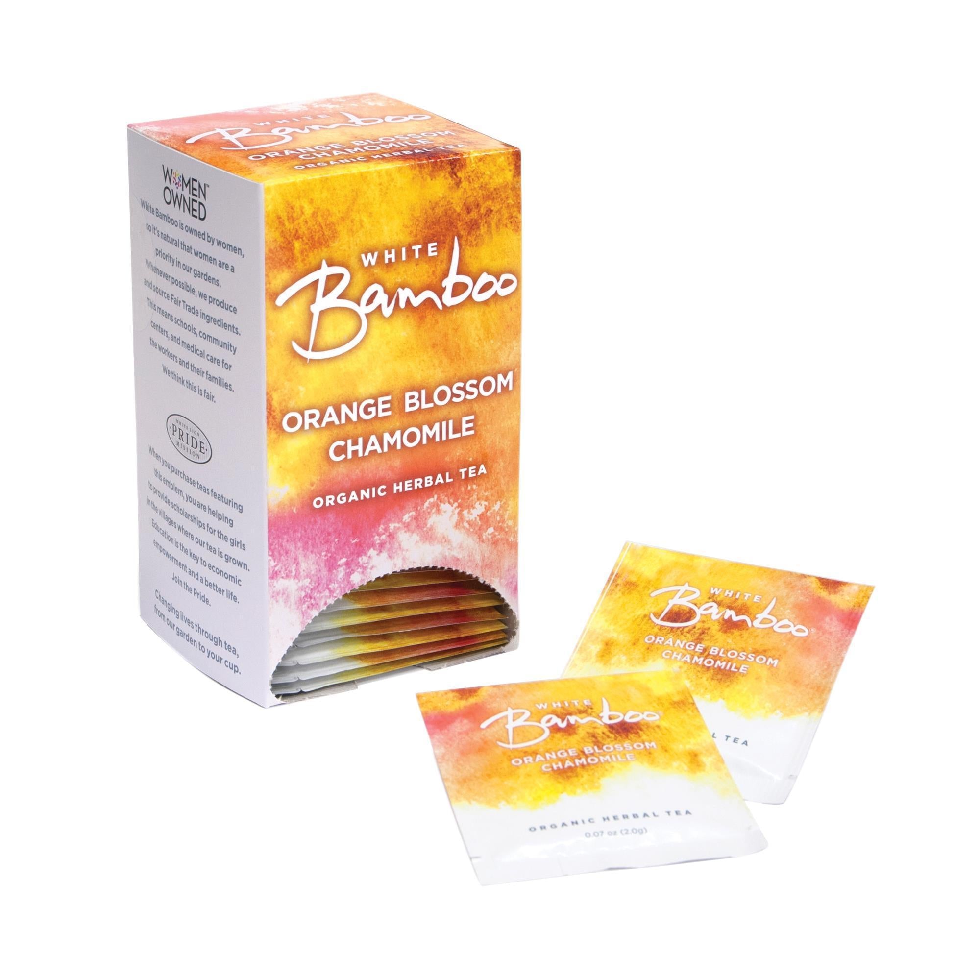 Organic White Bamboo Herbal Tea with Orange Blossom and Chamomile (Box of 1 - 25 Count)