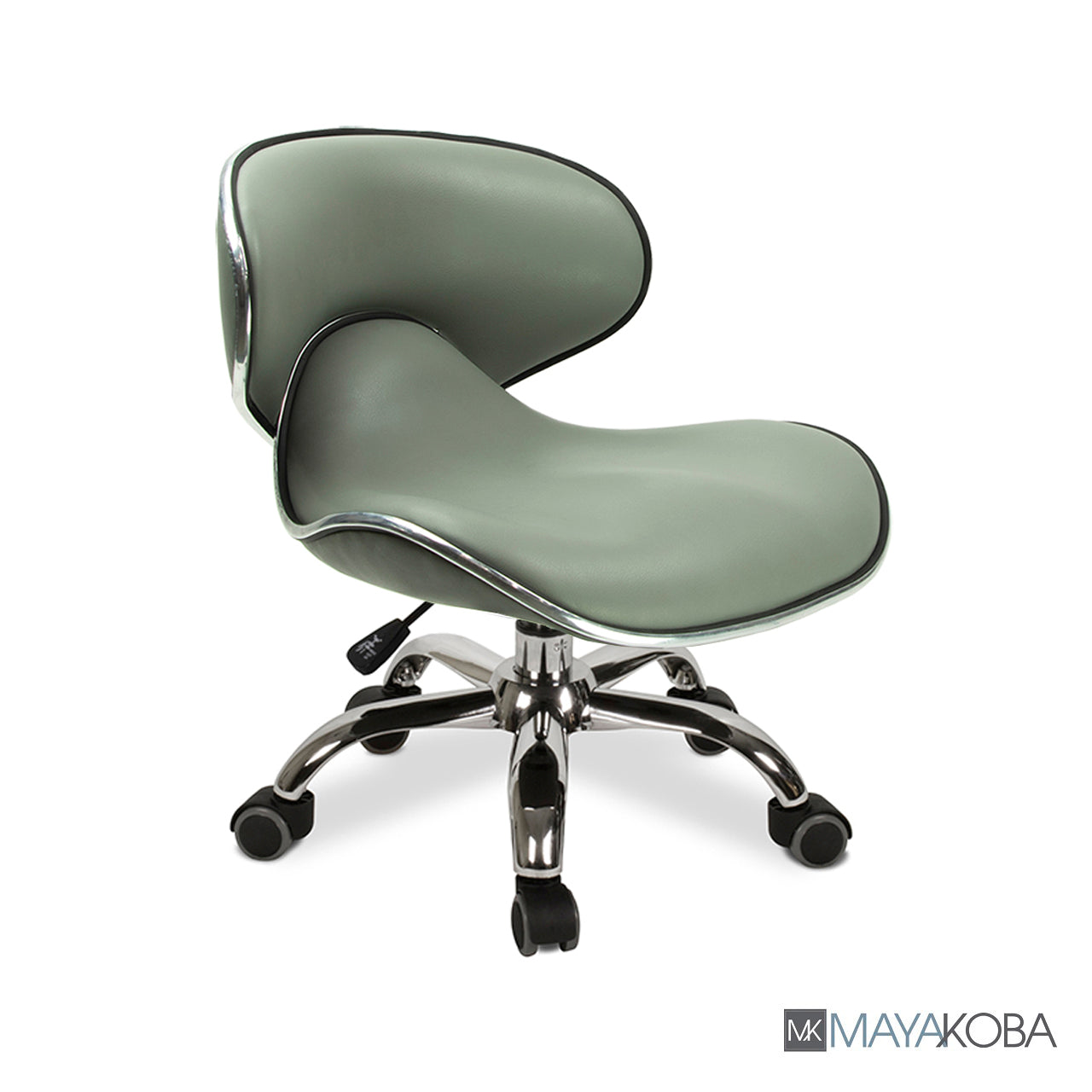 Comfortable Adjustable Umi Pedicure Stool with Chrome Trim and 5 - Star Base