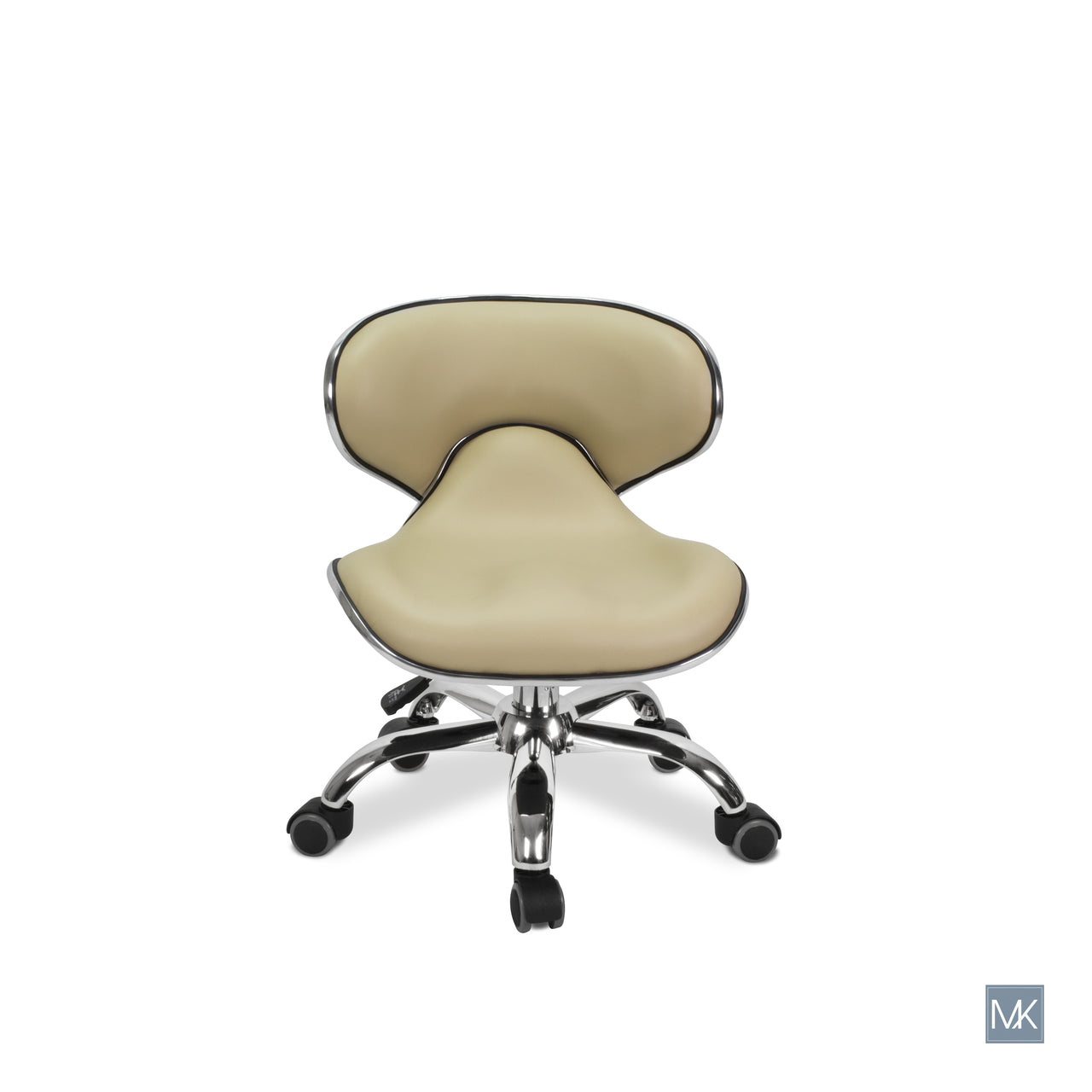 Comfortable Adjustable Umi Pedicure Stool with Chrome Trim and 5 - Star Base