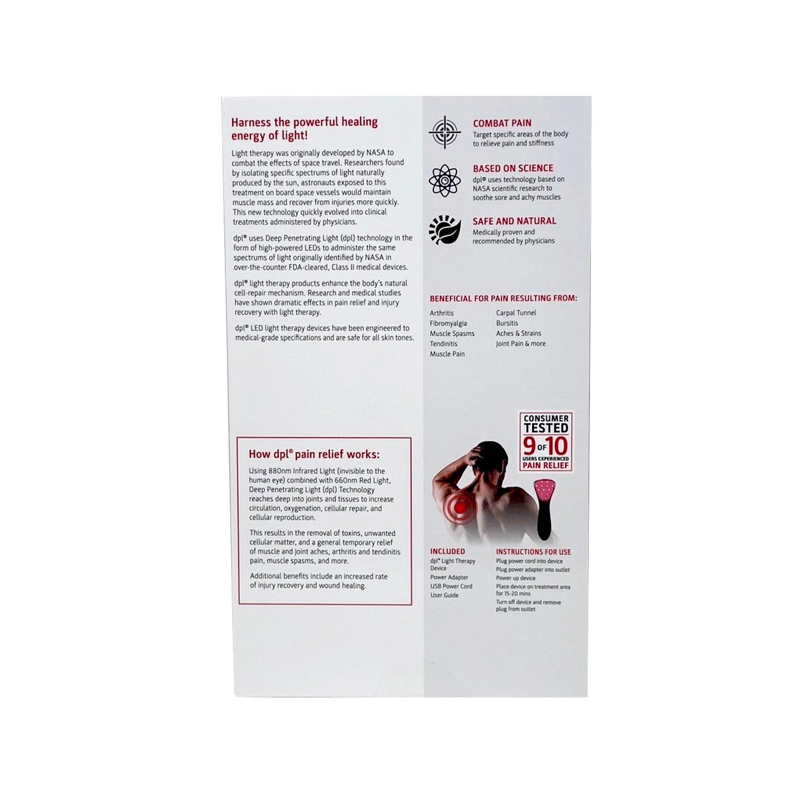 DPL Clinical LED Light Therapy Device for Effective Pain Relief