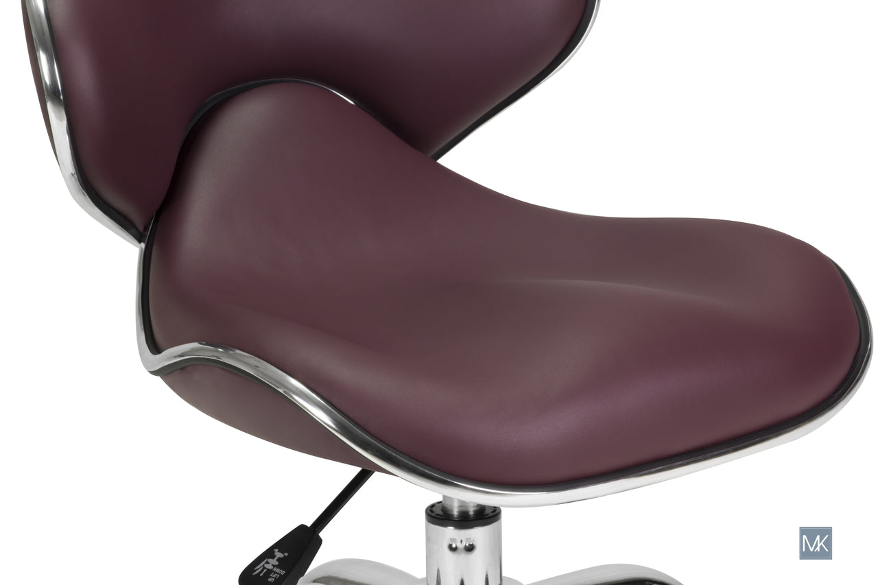 Comfortable Adjustable Umi Pedicure Stool with Chrome Trim and 5 - Star Base