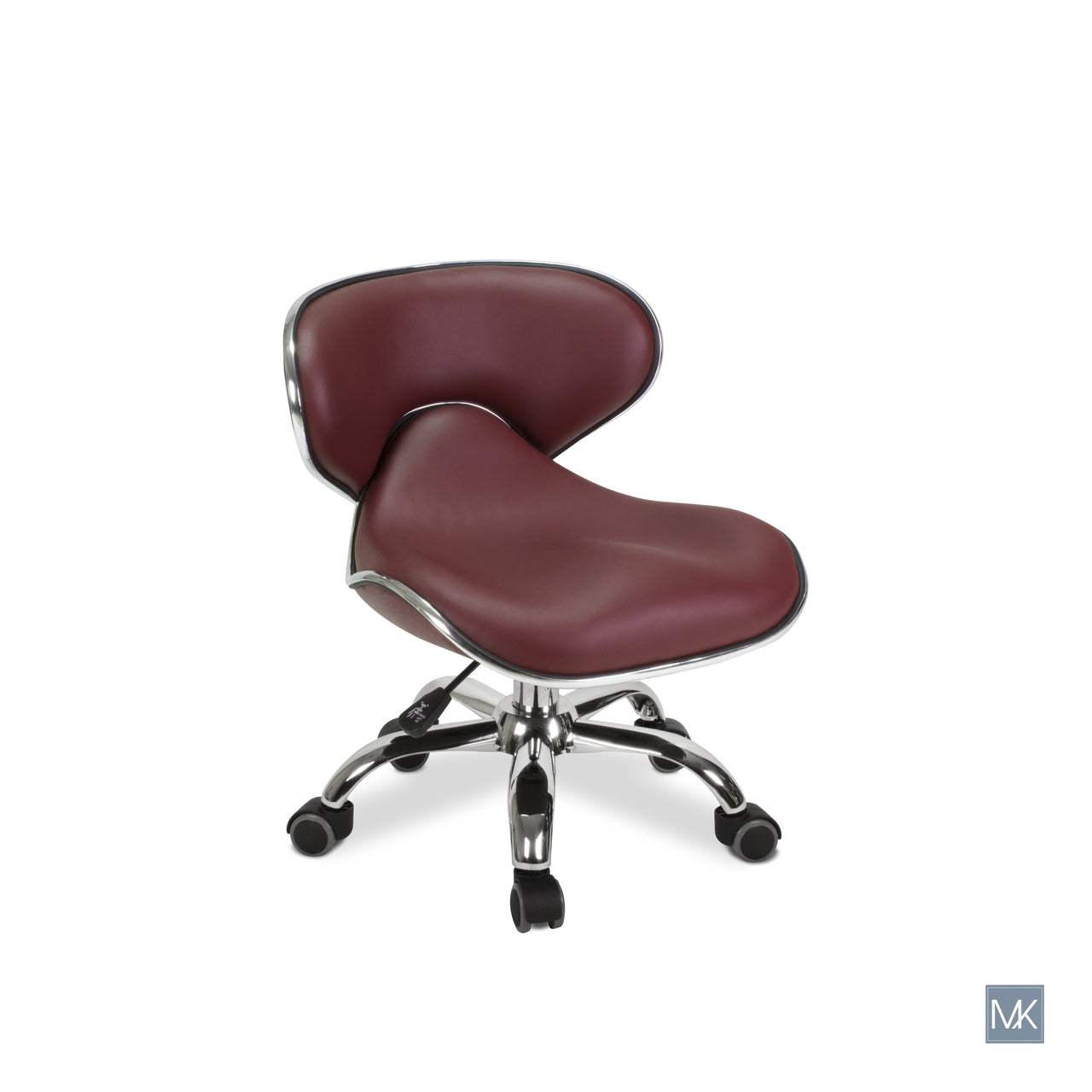 Comfortable Adjustable Umi Pedicure Stool with Chrome Trim and 5 - Star Base