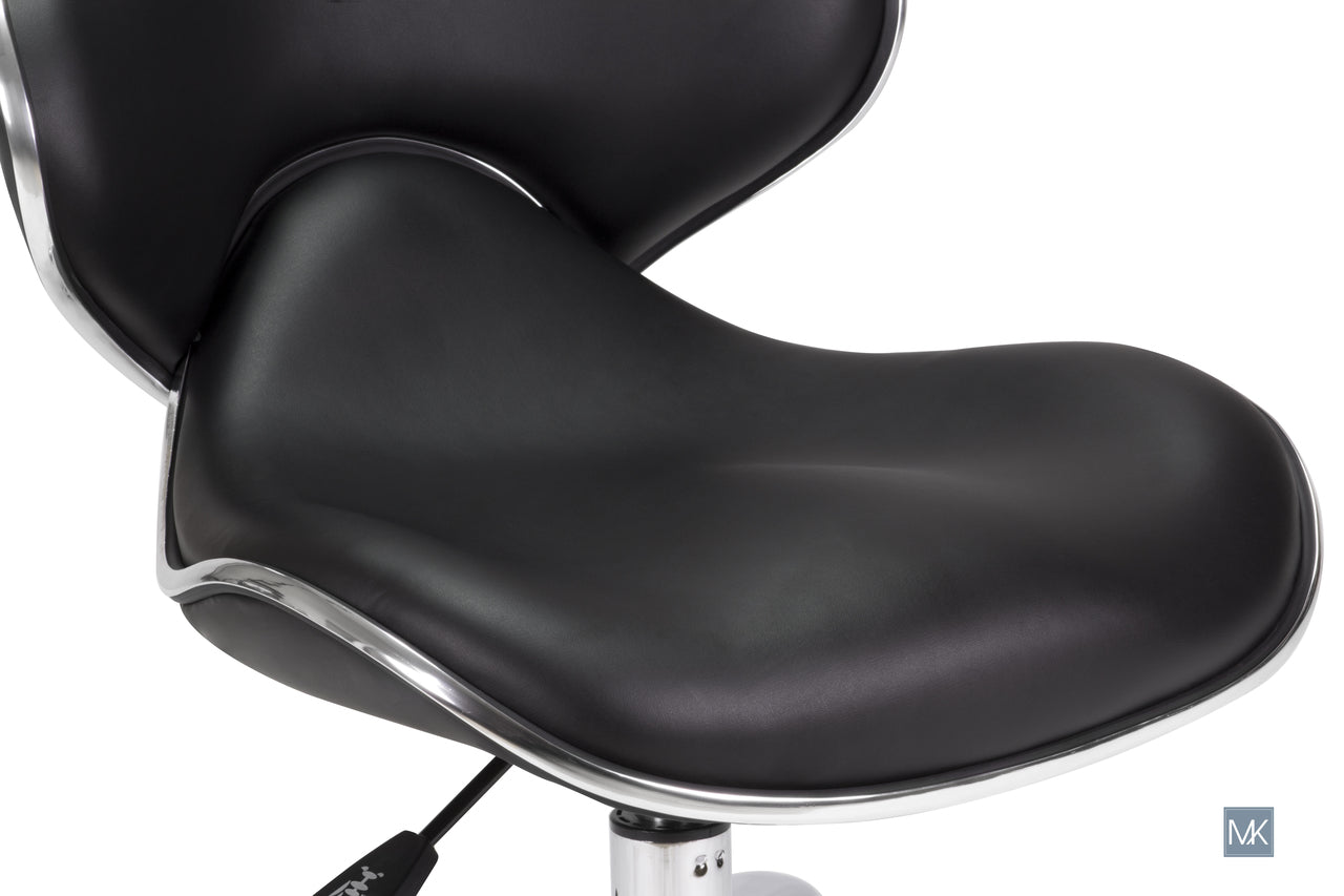 Comfortable Adjustable Umi Pedicure Stool with Chrome Trim and 5 - Star Base