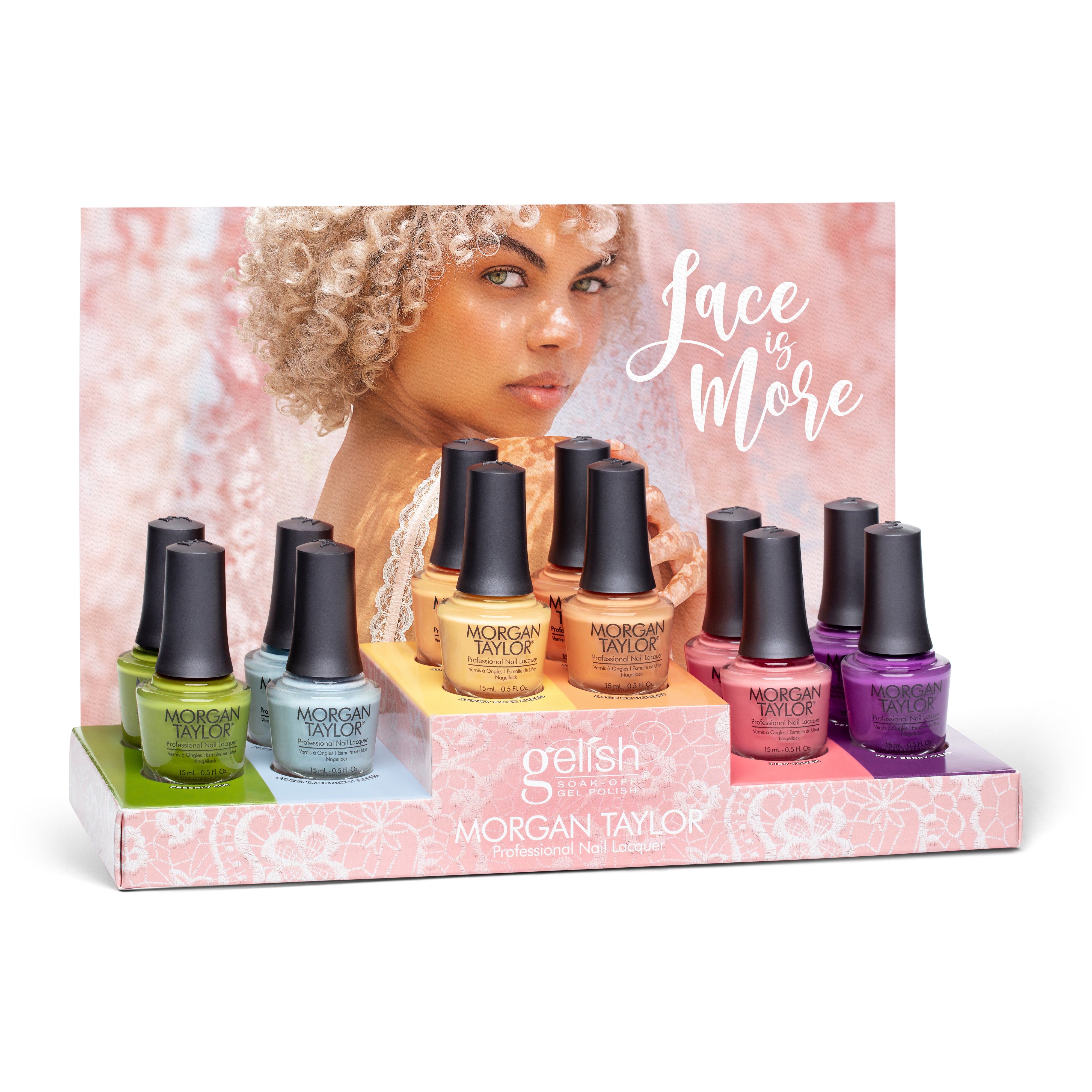 Morgan Taylor Spring 2024 Lace Is More Nail Polish Display Set with 12 Pieces