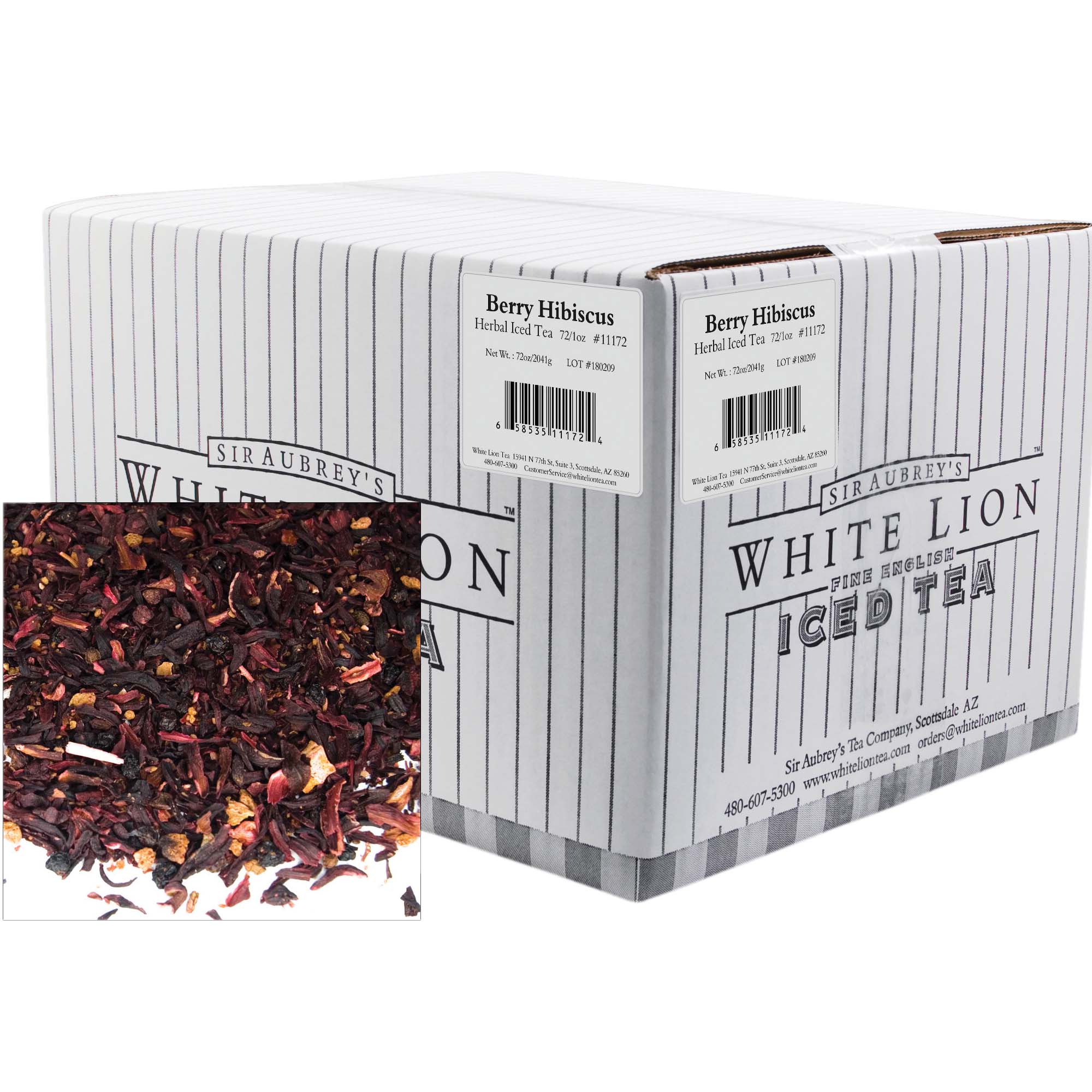 Premium White Lion Brand Berry Hibiscus Flavored Iced Tea - 72 Sachets, Each 1 Oz