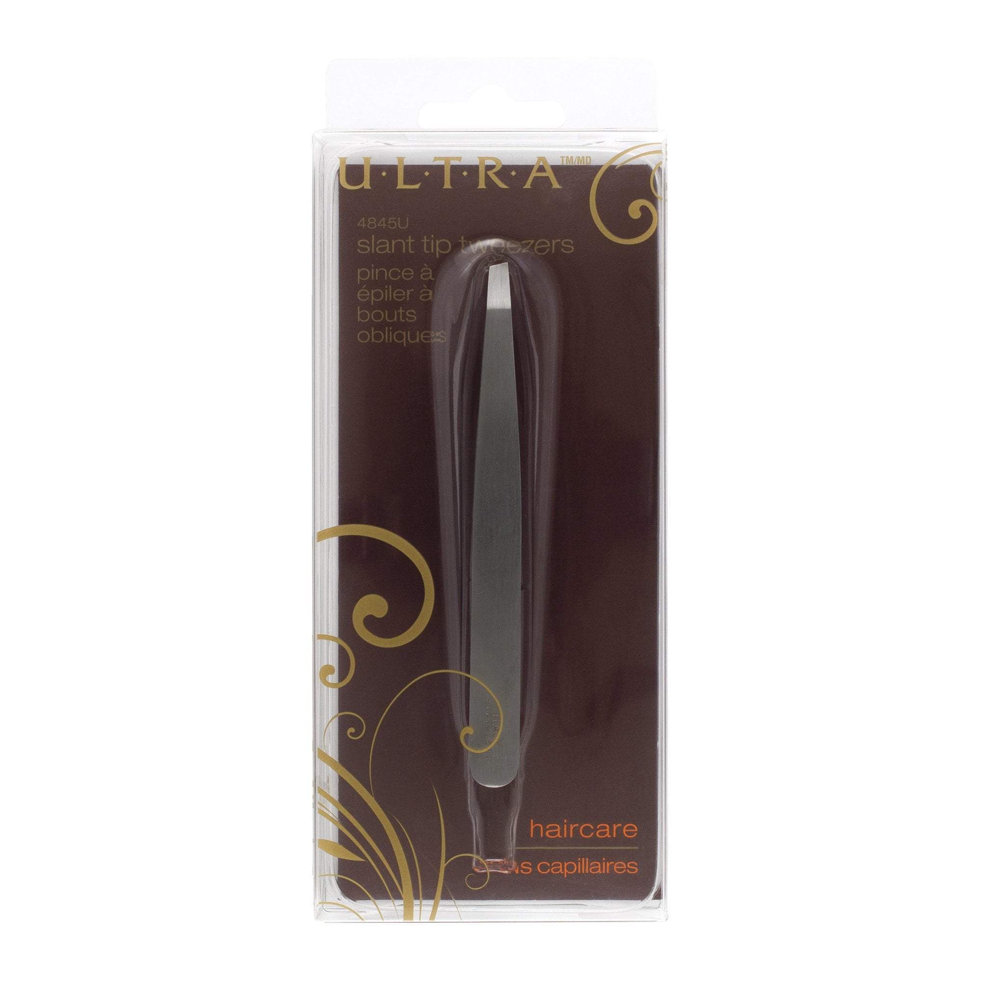 Ultra Professional Stainless Steel Slant Tip Tweezers, Measuring 3.75 Inches