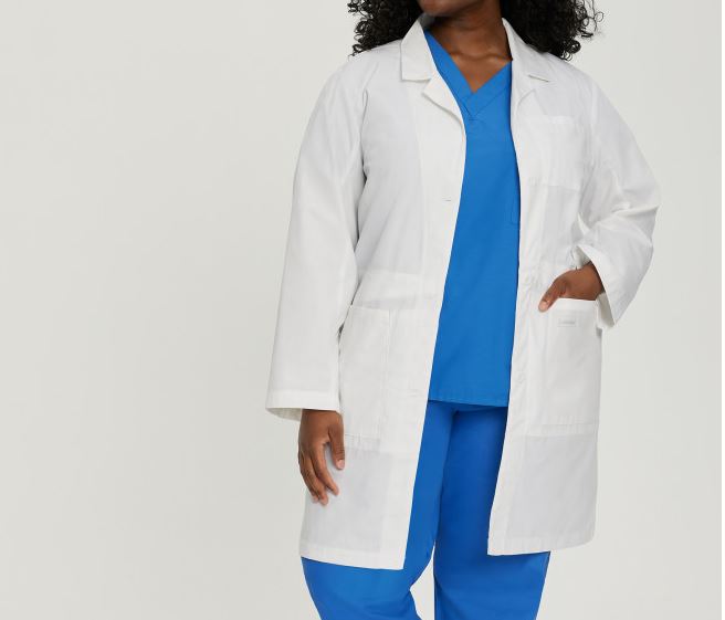 Landau Women's Stylish White Modern Notebook Lab Coat