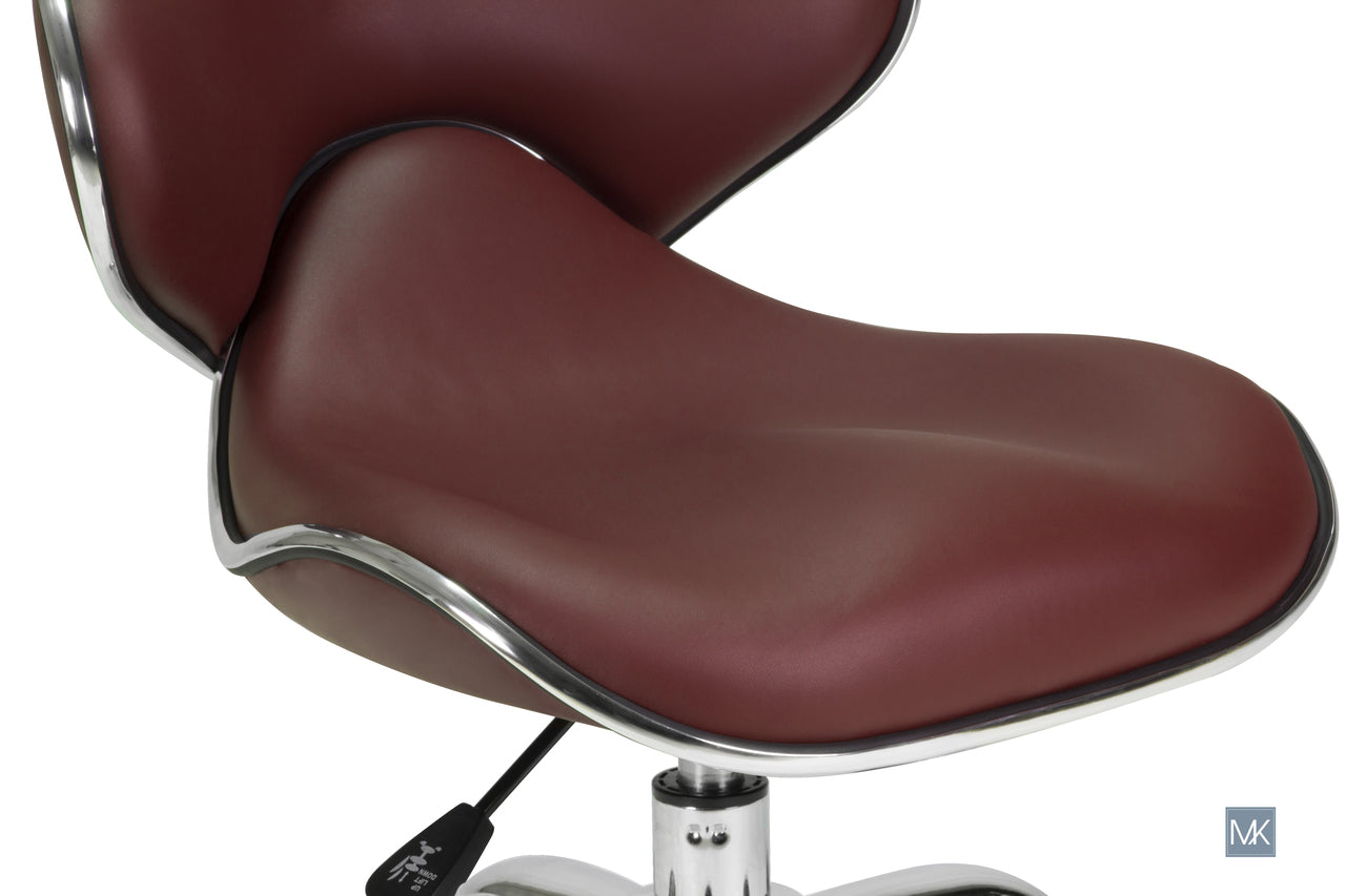 Comfortable Adjustable Umi Pedicure Stool with Chrome Trim and 5 - Star Base