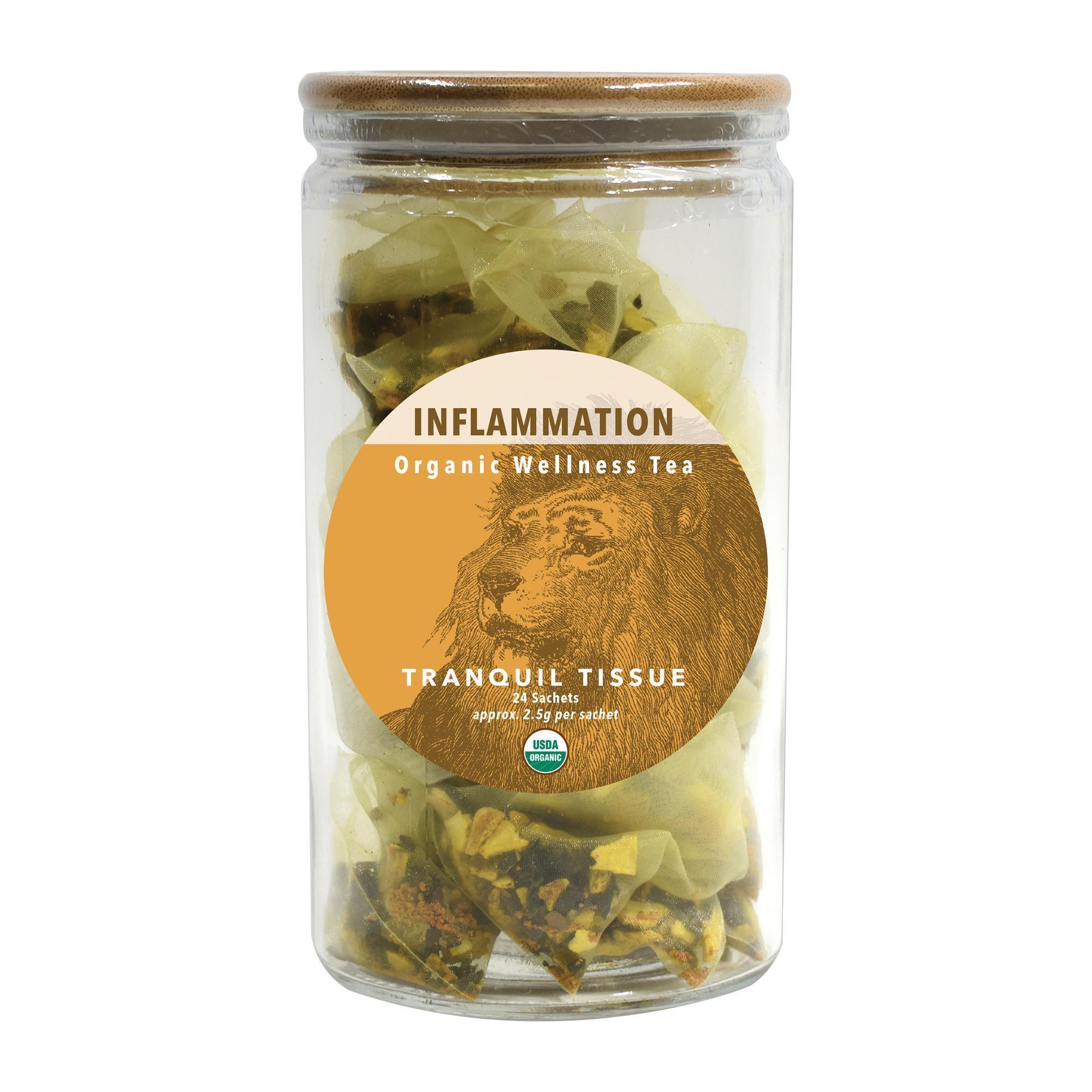 Organic White Lion Calming Tissue Anti - Inflammation Wellness Tea