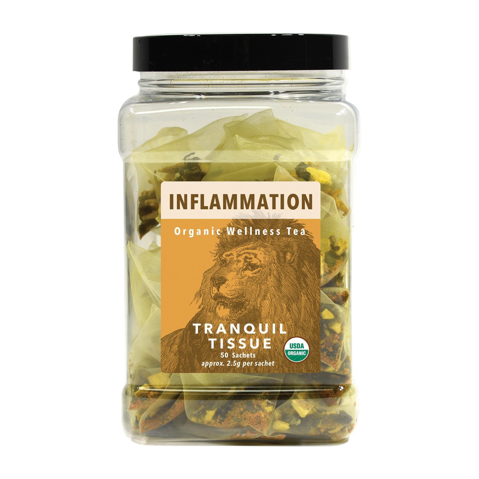 Organic White Lion Calming Tissue Anti - Inflammation Wellness Tea