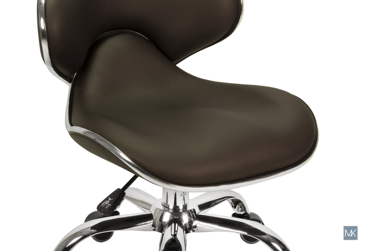Comfortable Adjustable Umi Pedicure Stool with Chrome Trim and 5 - Star Base