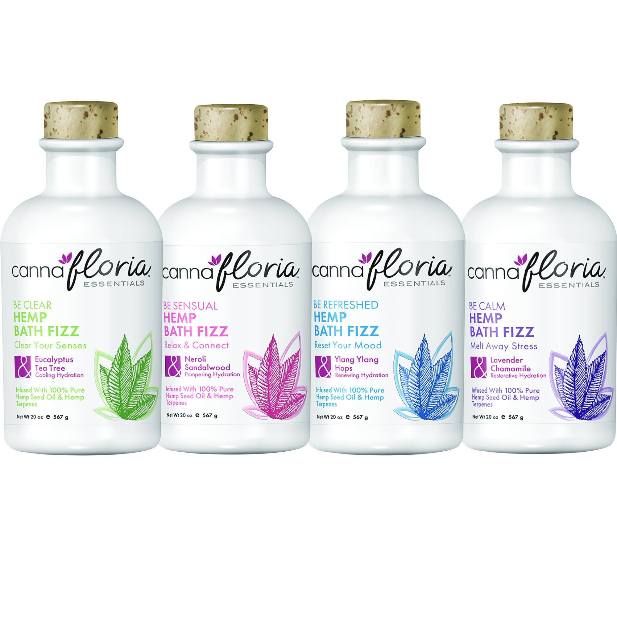 Cannafloria Relaxing Hemp - Infused Bath Fizzing Mists for a Spa - like Home Experience