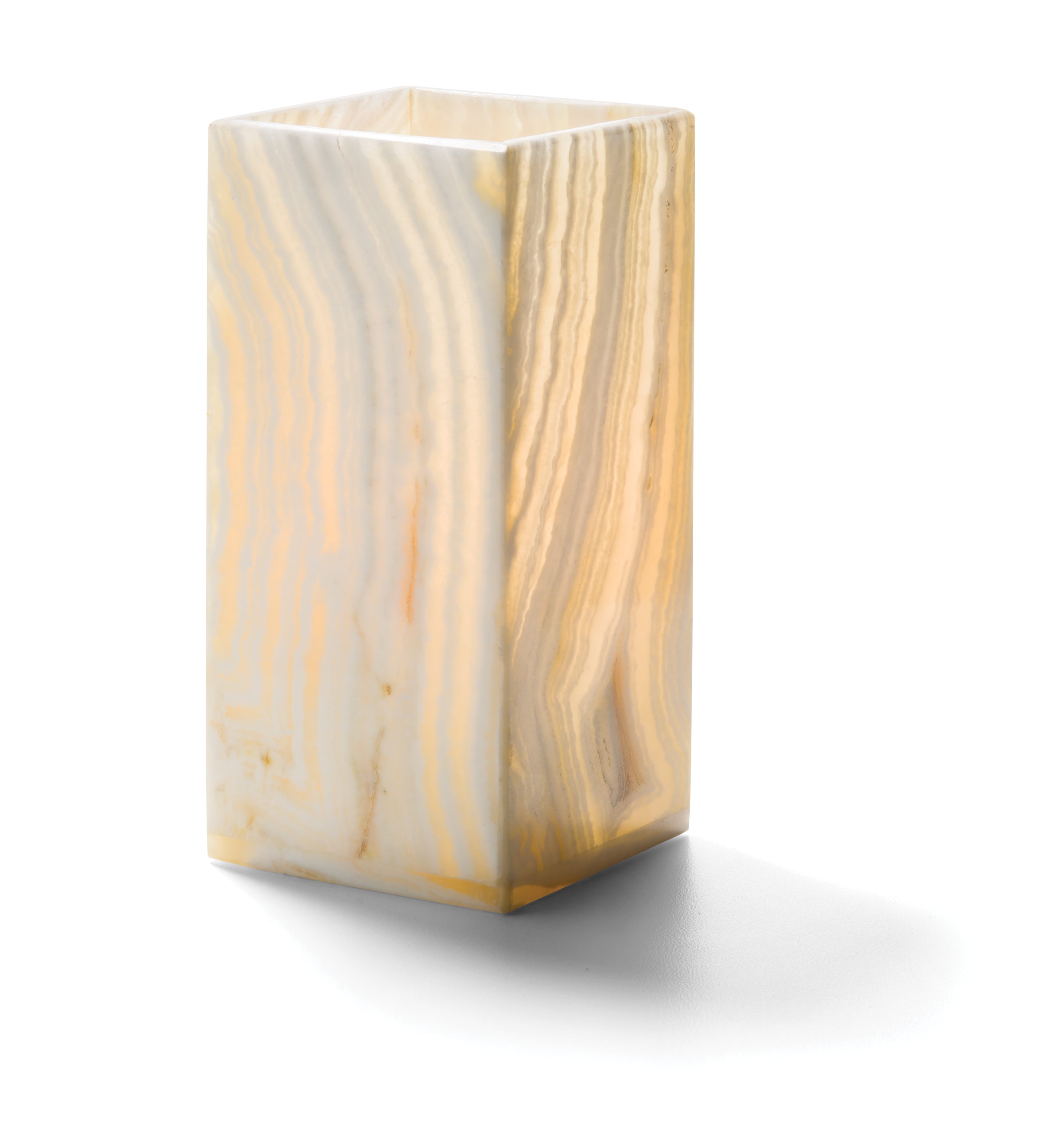 Exquisite Hollowick Luxor Square Solid Alabaster Candle Holders for Elegant Décor