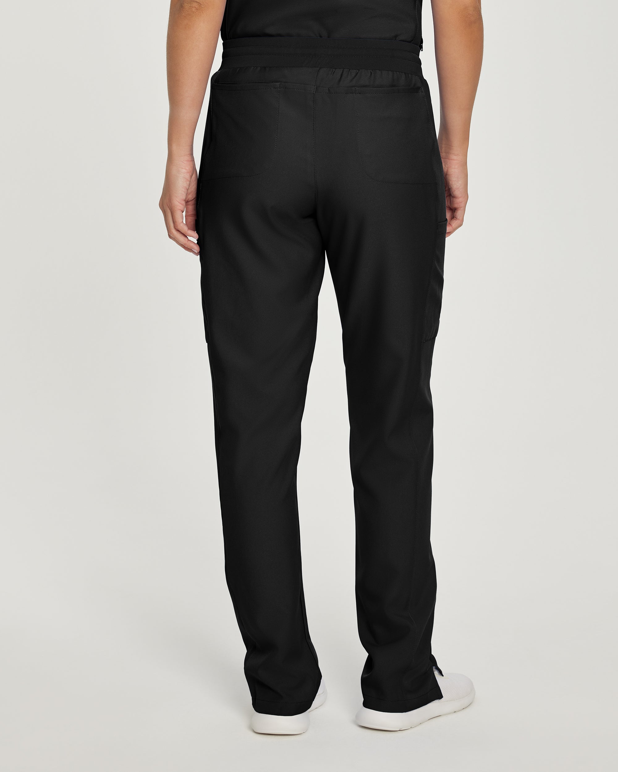 Petite Women's Landau Forward Cargo Scrub Pants with Soft Rib-Knit Waist