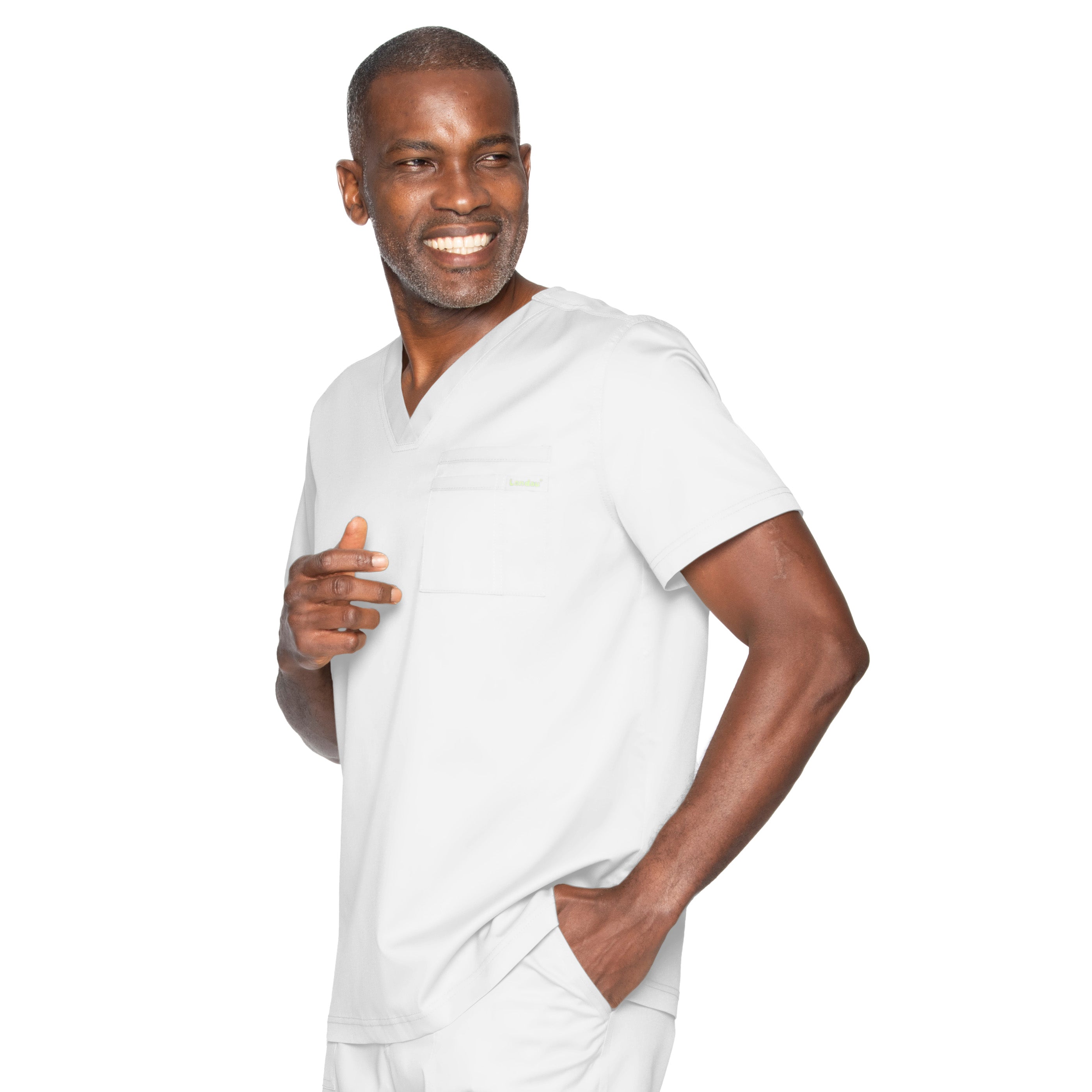 Landau ProFlex Men's V-Neck 2-Way Stretch Top with 1 Pocket, Sizes 2XL - 5XL