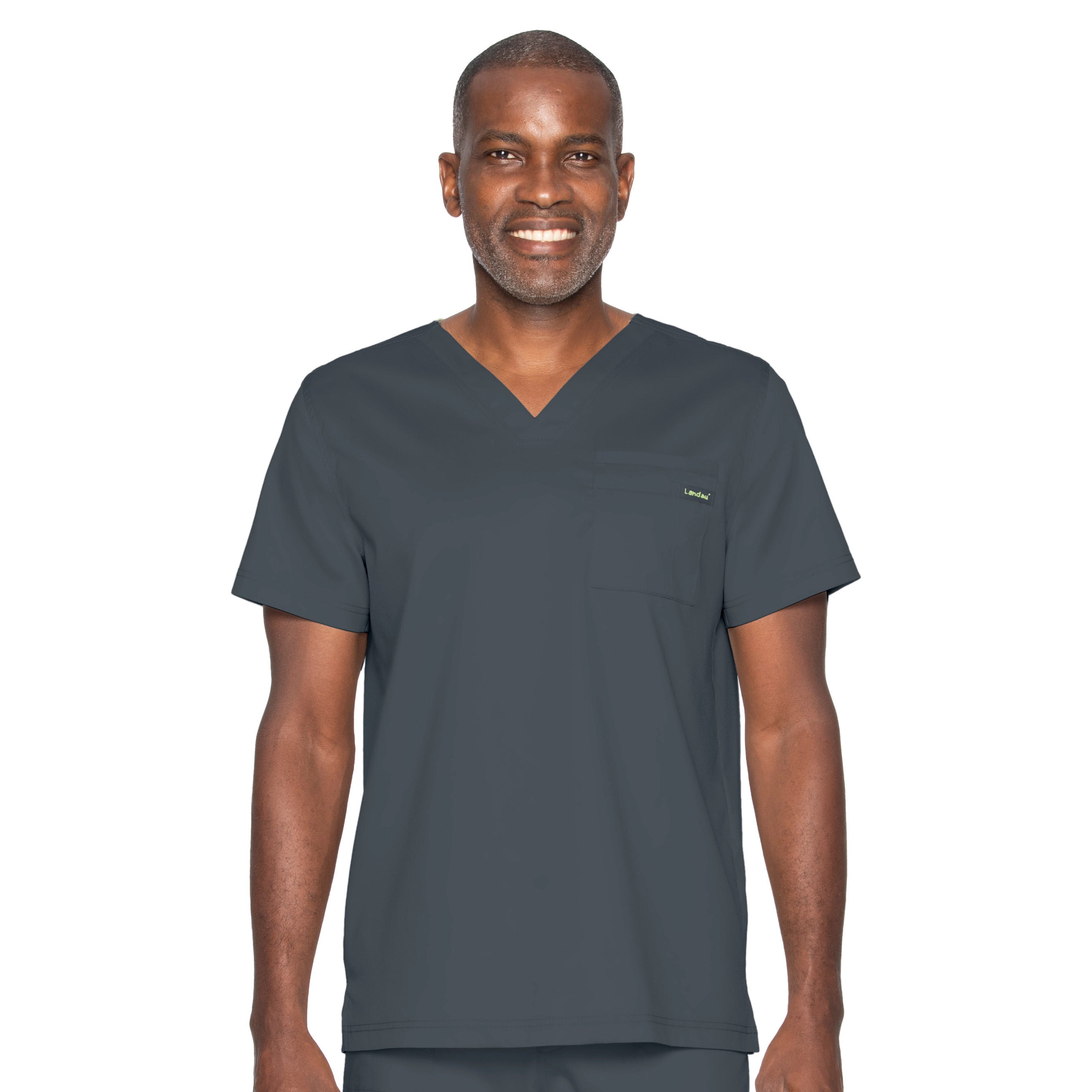 Landau ProFlex Men's V-Neck 2-Way Stretch Top with 1 Pocket, Sizes 2XL - 5XL