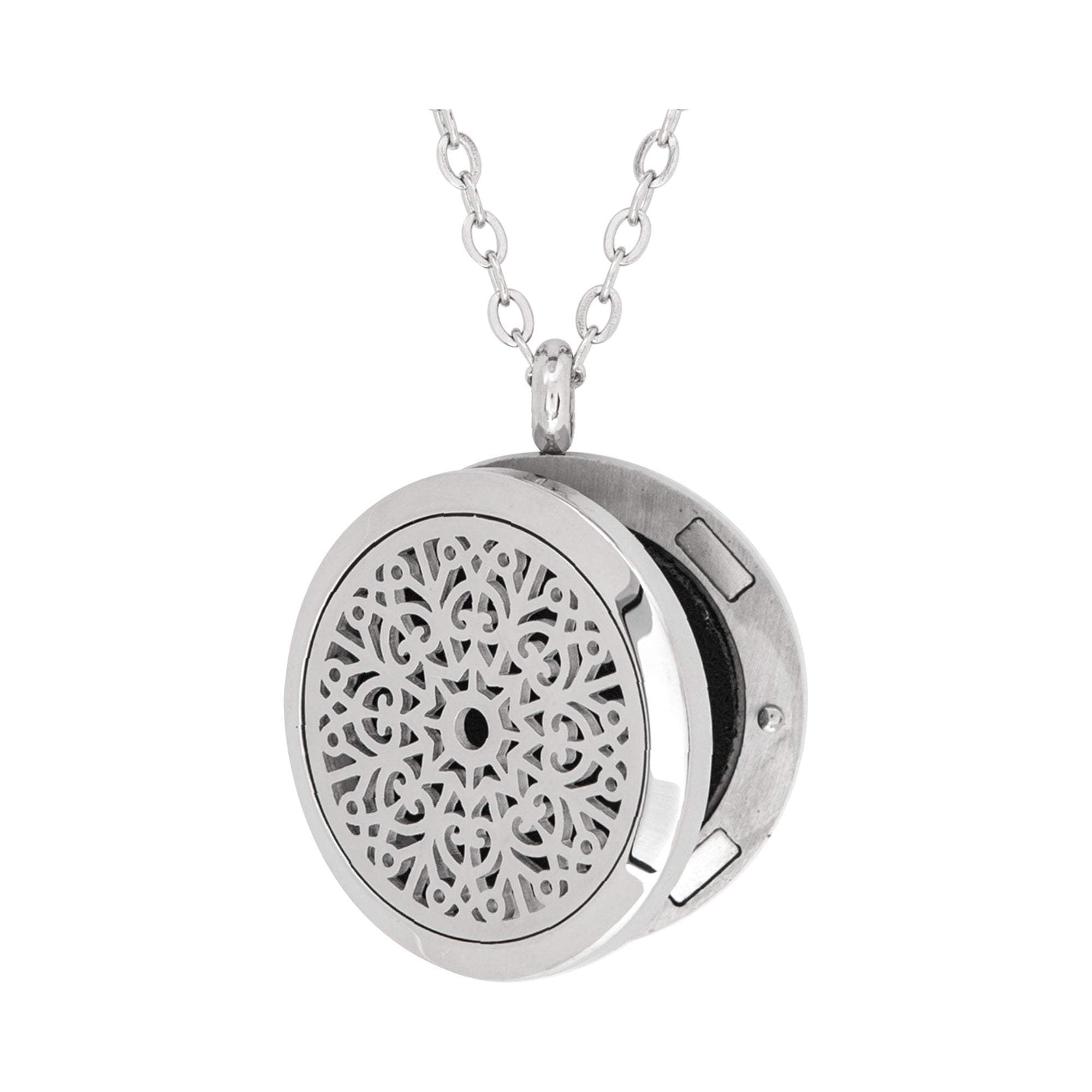 Exquisite Surgical Stainless Steel Love-themed Floral Pendant for Aromatherapy