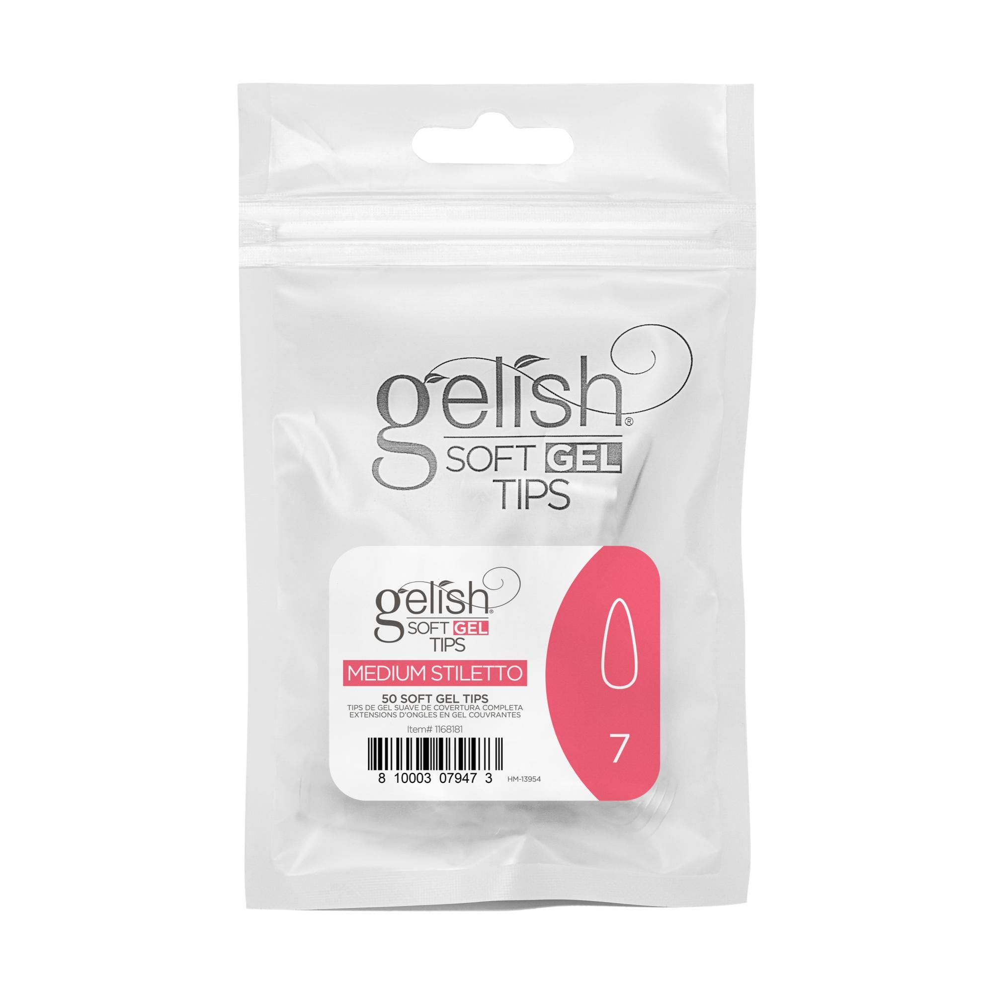 Gelish Medium Stiletto Soft Gel Tips, 50-Count Refill Pack