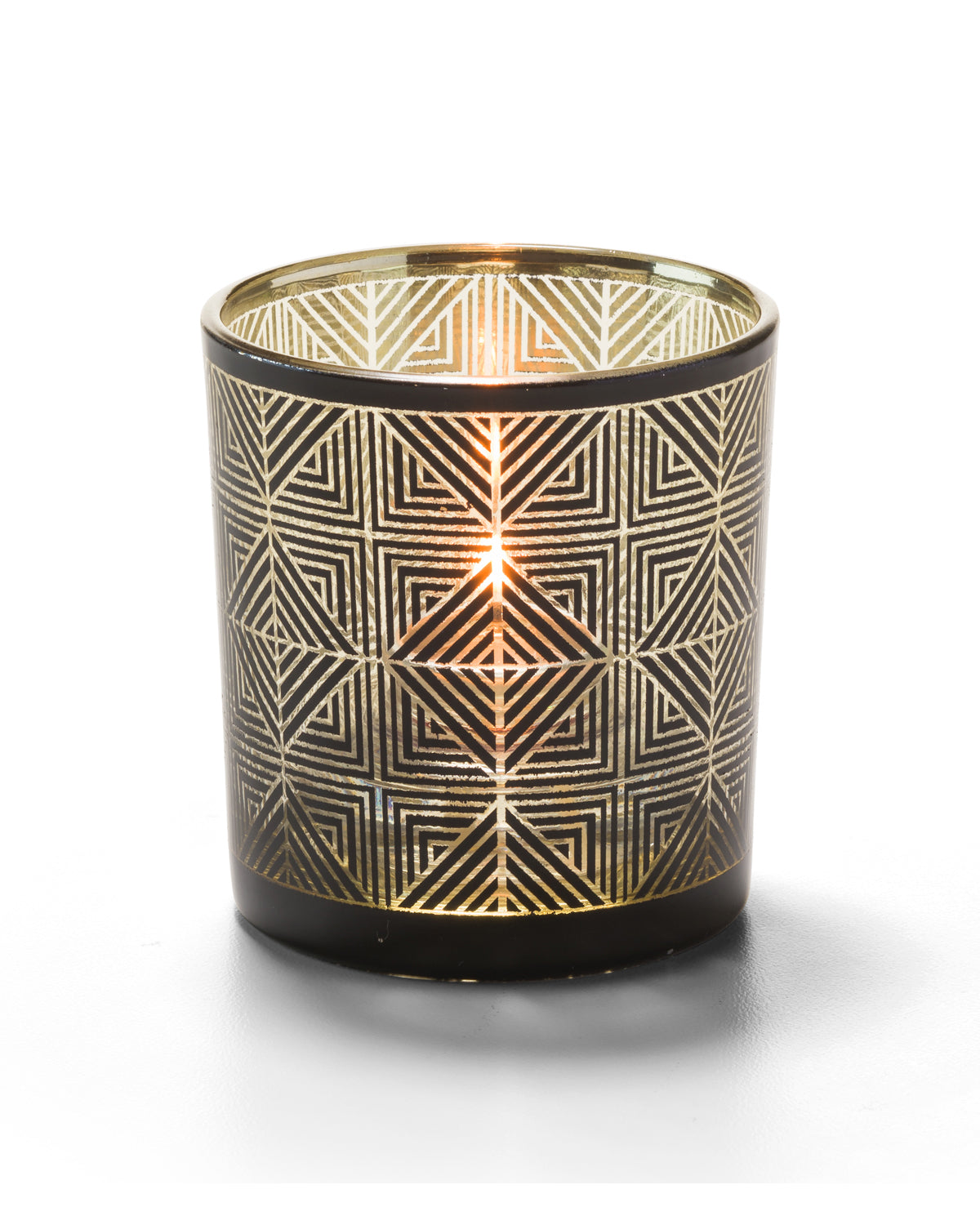 Elegant Sussex Geometric Glass Votive Candle Holder for Decorative Purposes