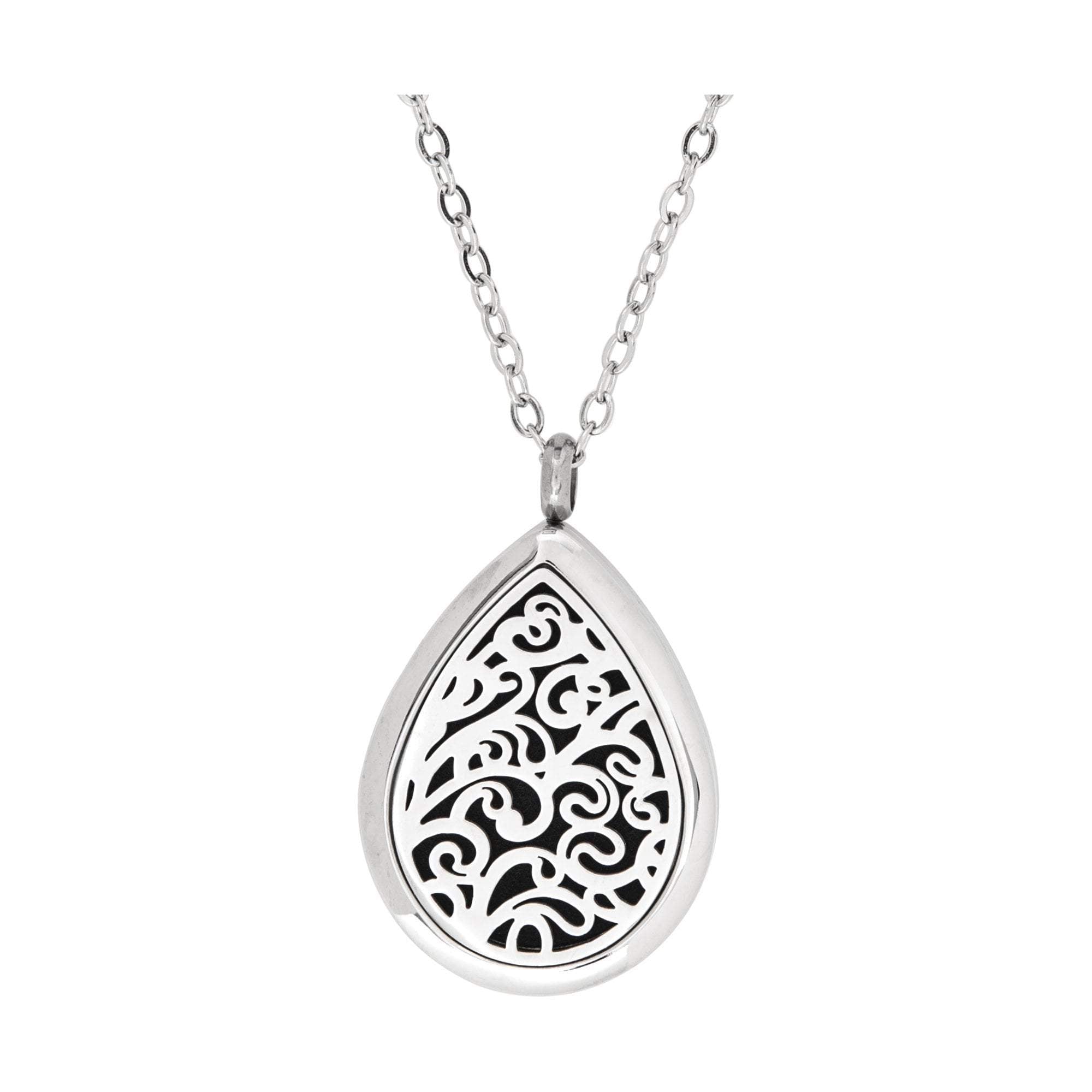 High - quality Surgical Stainless Steel Swirl Tear - Drop Aromatherapy Pendant