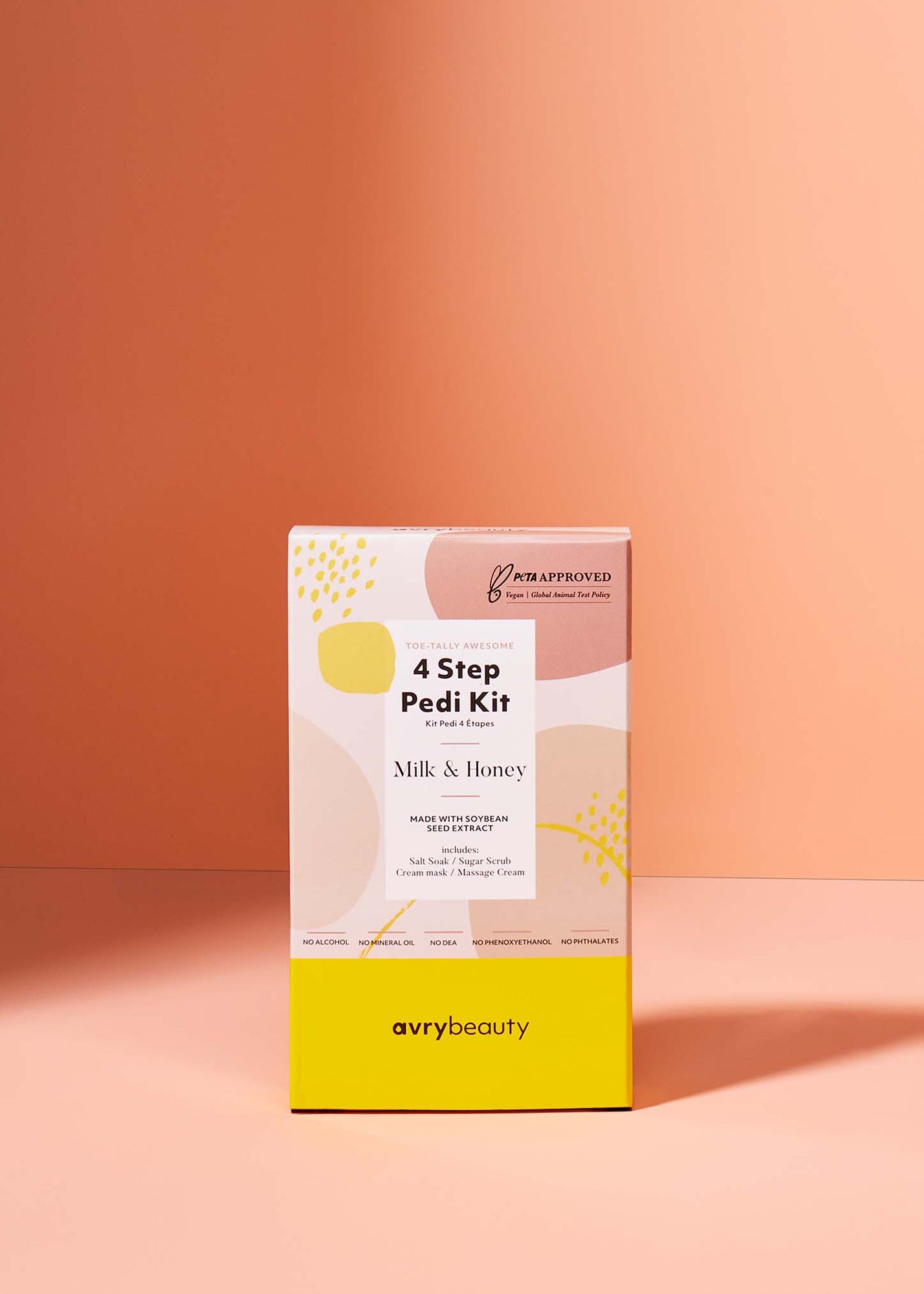 Avry Beauty Premium 4-Step Vegan Pedi Kit for Clean Spa Pedicures