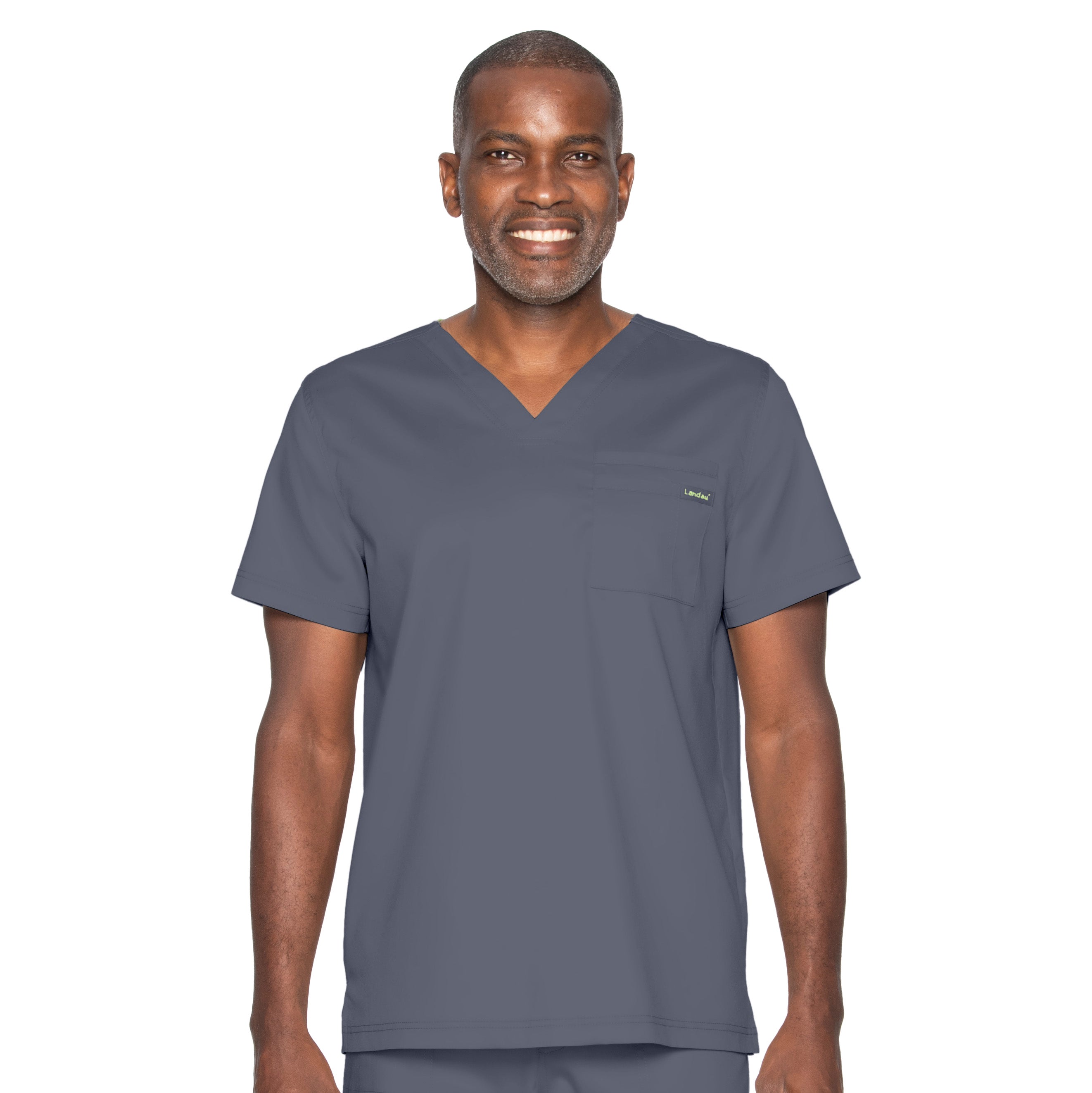 Landau ProFlex Men's V-Neck 2-Way Stretch Top with 1 Pocket, Sizes 2XL - 5XL