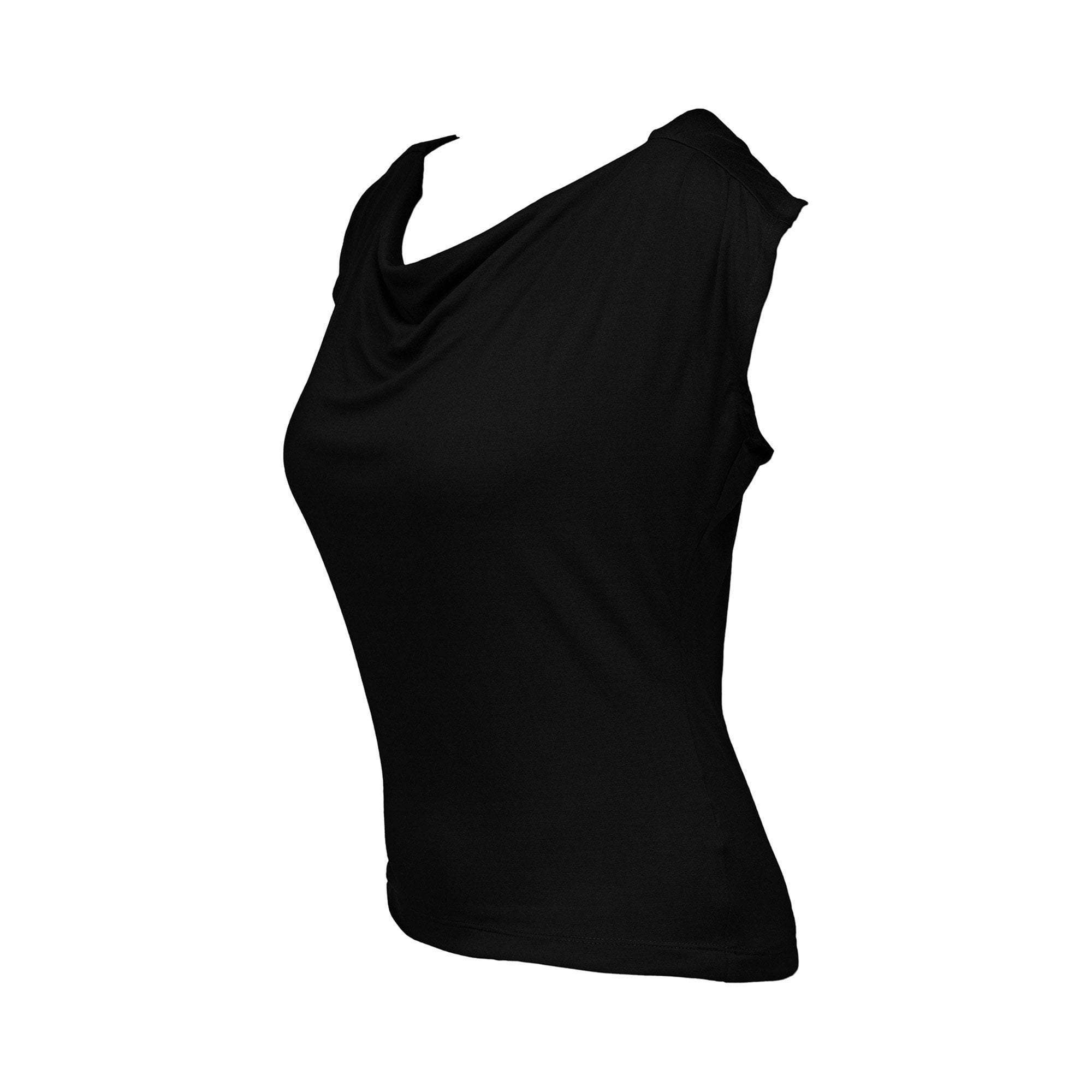 Stylish Black JHOLIE London Jersey Boat Neck Tee for Any Occasion