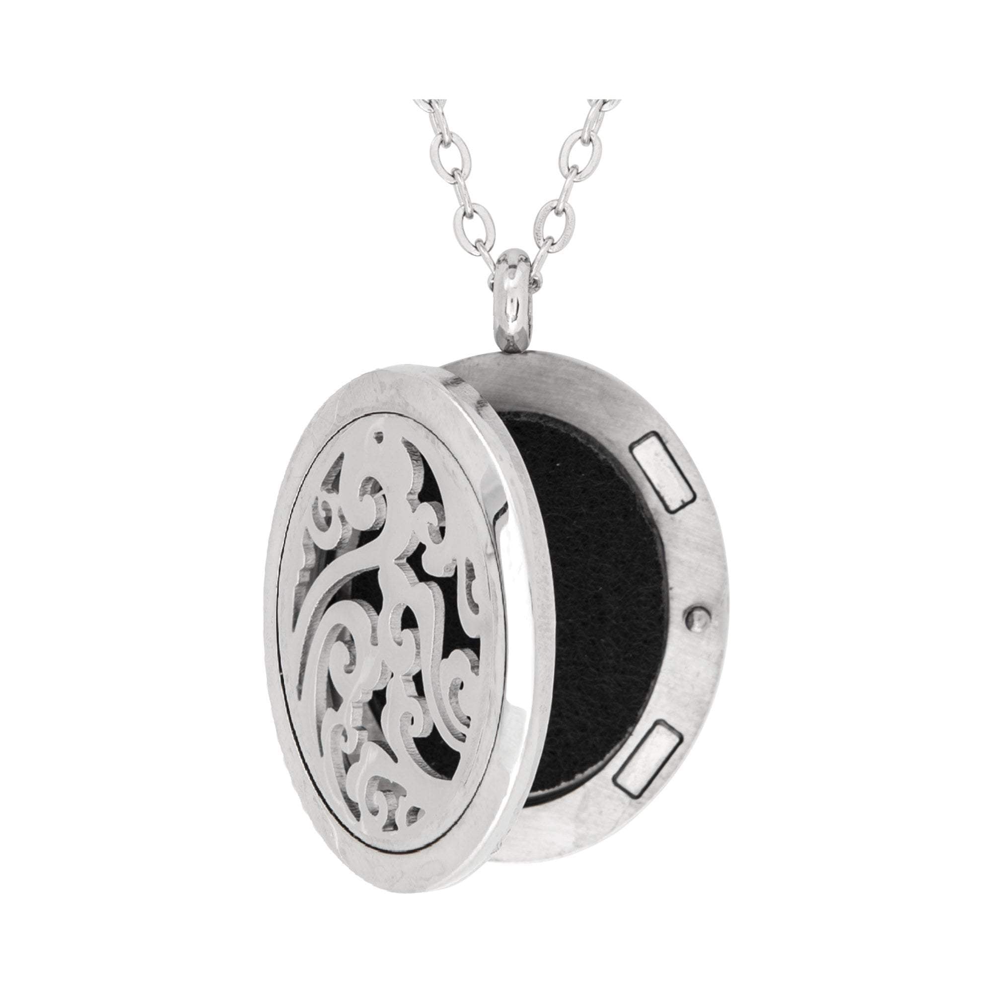 Whimsical Stainless Steel Oval Aromatherapy Pendant