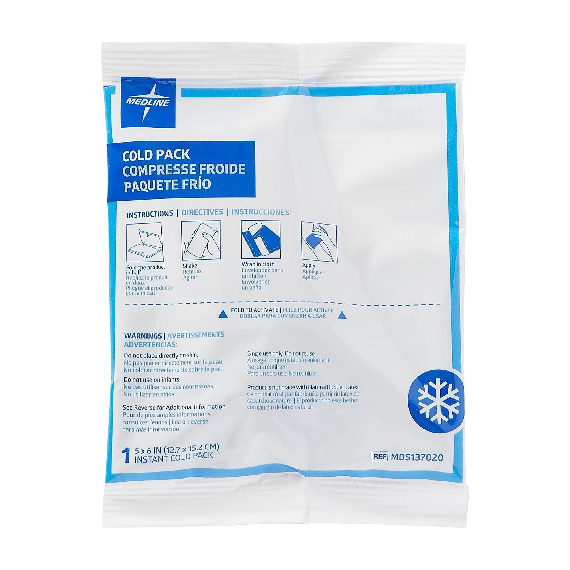50 Count of 5x6 Instant Cold Packs for Pain Relief