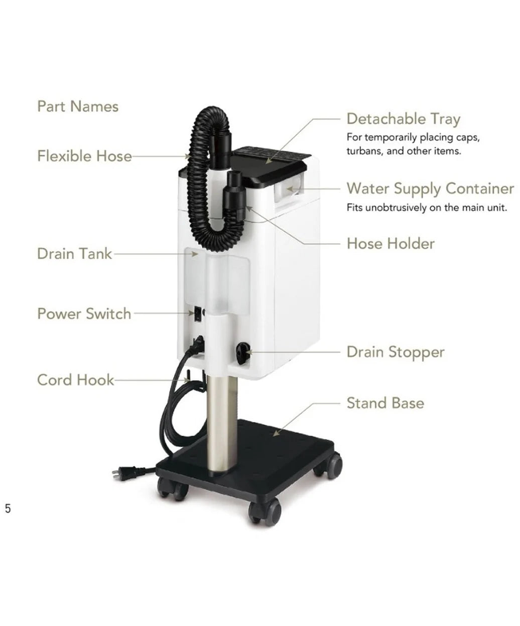 Takara Belmont Stand - Type Spa Mist II for Salon Treatments