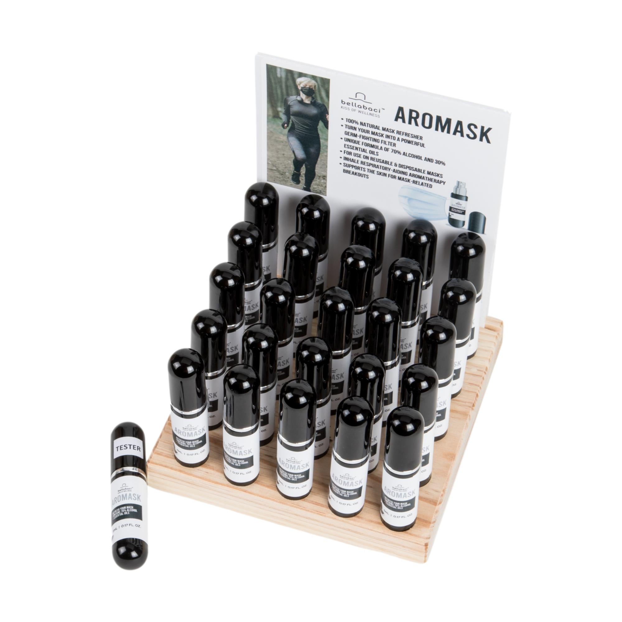 Bellabaci Aromask Essential Oil Spray Set: 25 Retail Sprays + Tester in Display